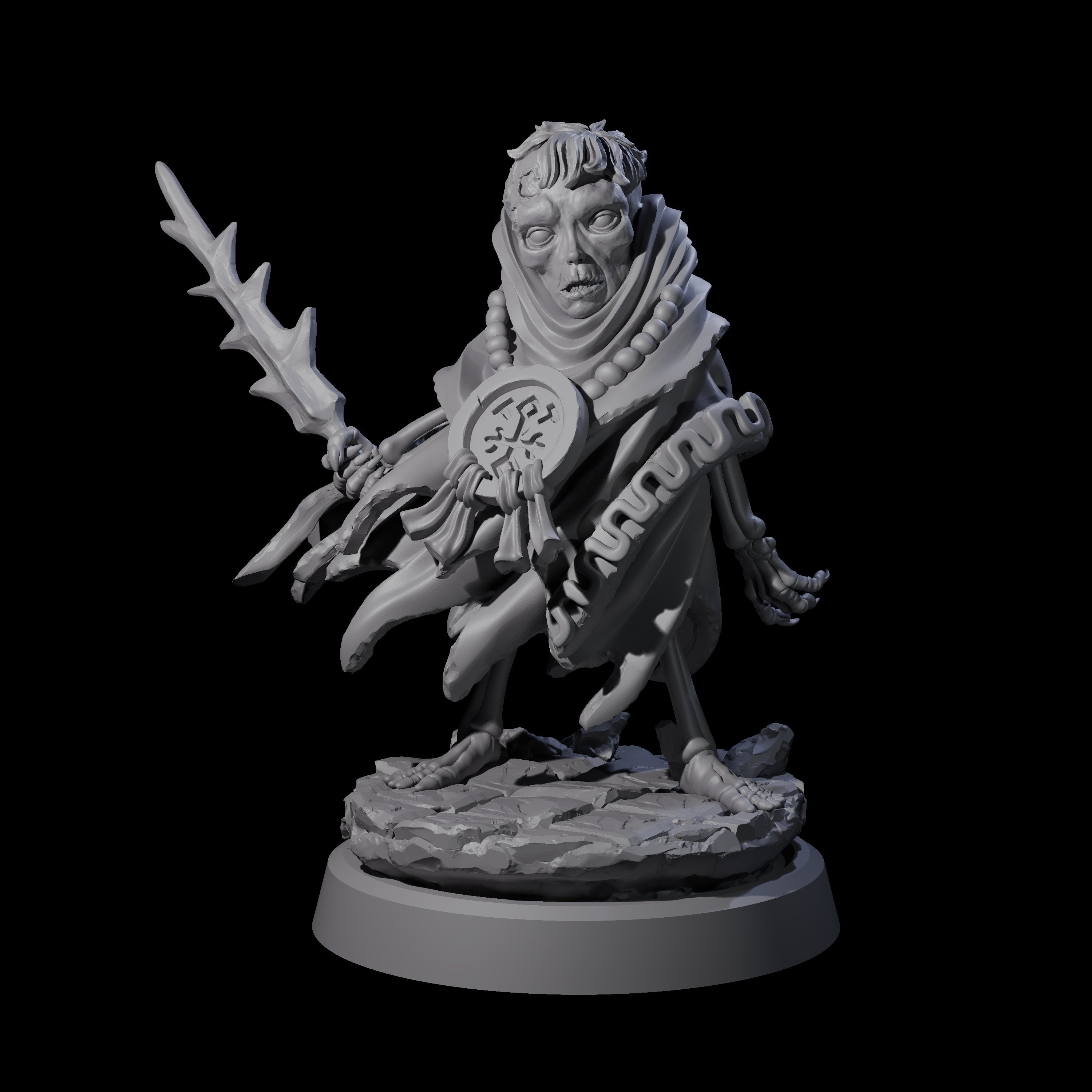 Withered Necromancer Marrowlings Miniature for Dungeons and Dragons, Pathfinder or other TTRPGs