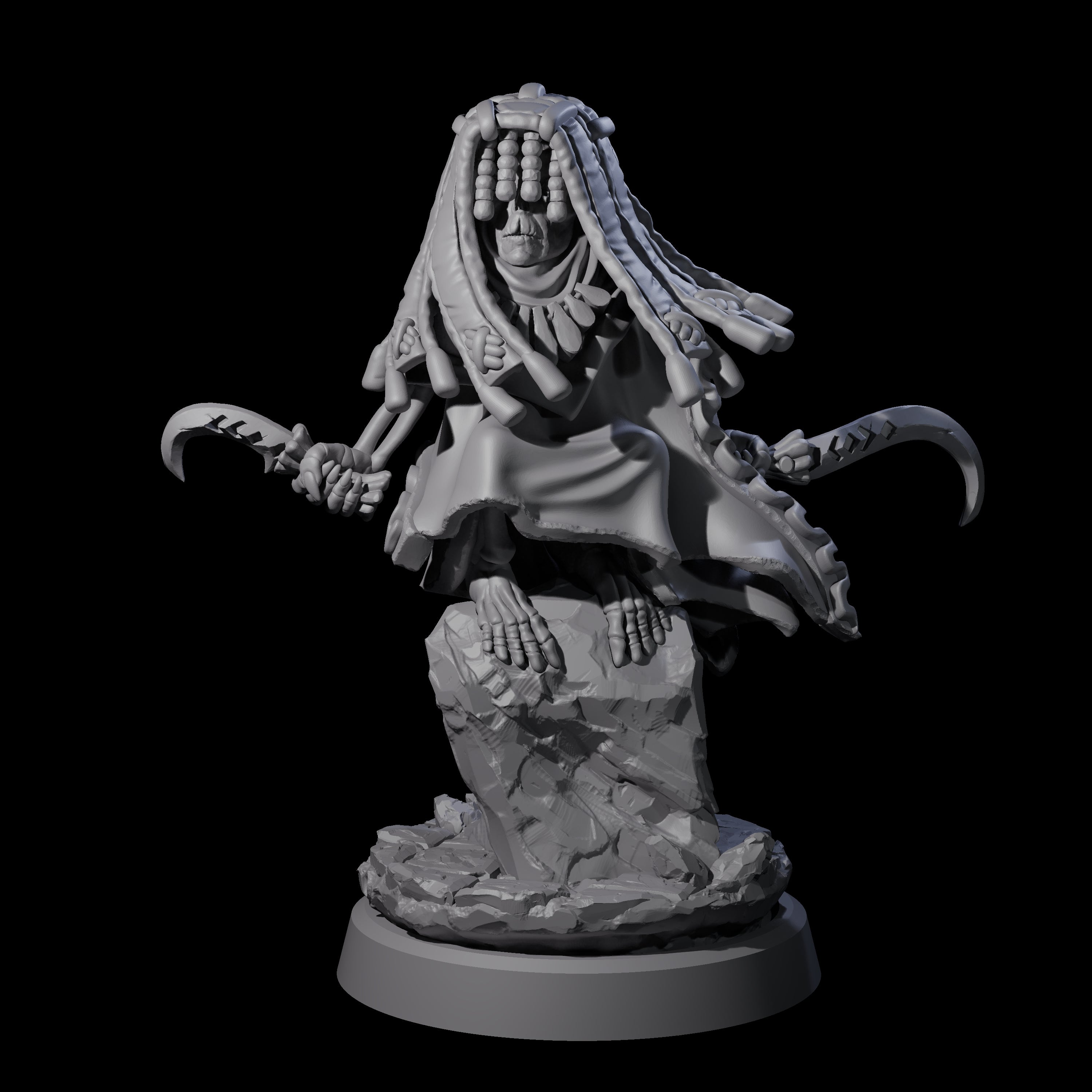 Withered Necromancer Marrowlings Miniature for Dungeons and Dragons, Pathfinder or other TTRPGs