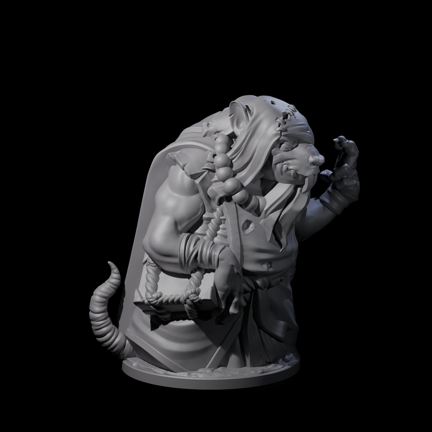 Withering Ratfolk Plaguecrafter C Miniature for Dungeons and Dragons, Pathfinder or other TTRPGs