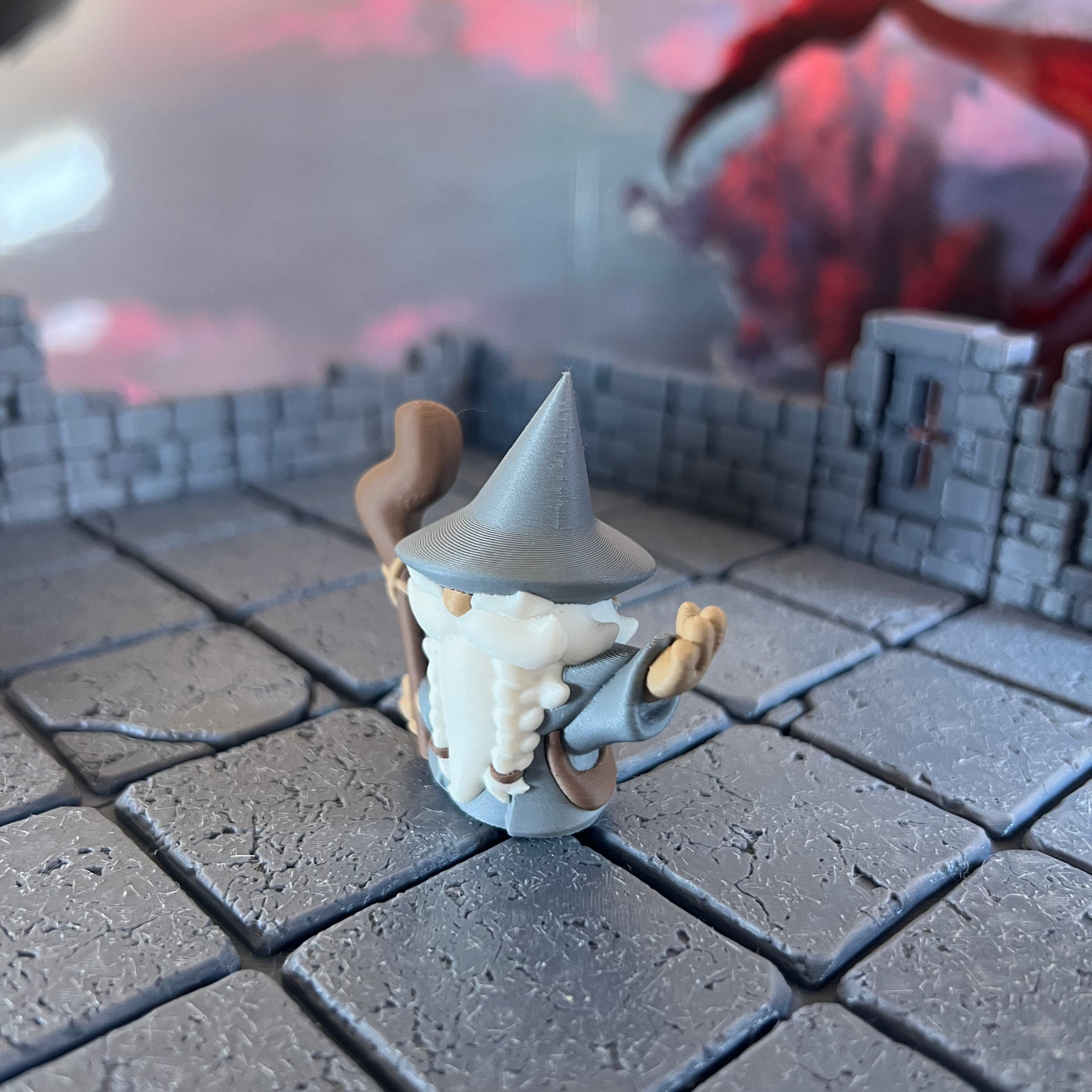 Wizard Sorcerer Multicolour Table Ready Miniature Miniature for Dungeons and Dragons, Pathfinder or other TTRPGs
