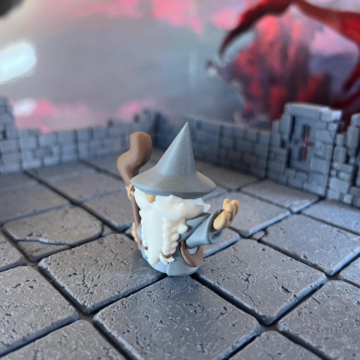 Wizard Sorcerer Multicolour Table Ready Miniature Miniature for Dungeons and Dragons, Pathfinder or other TTRPGs