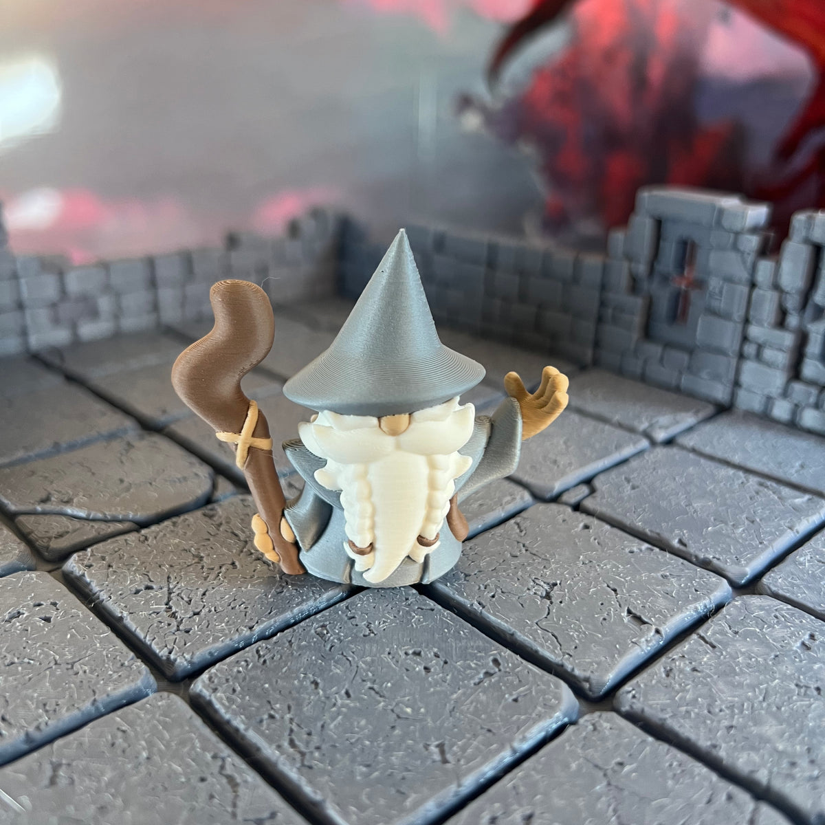 Wizard Sorcerer Multicolour Table Ready Miniature Miniature for Dungeons and Dragons, Pathfinder or other TTRPGs