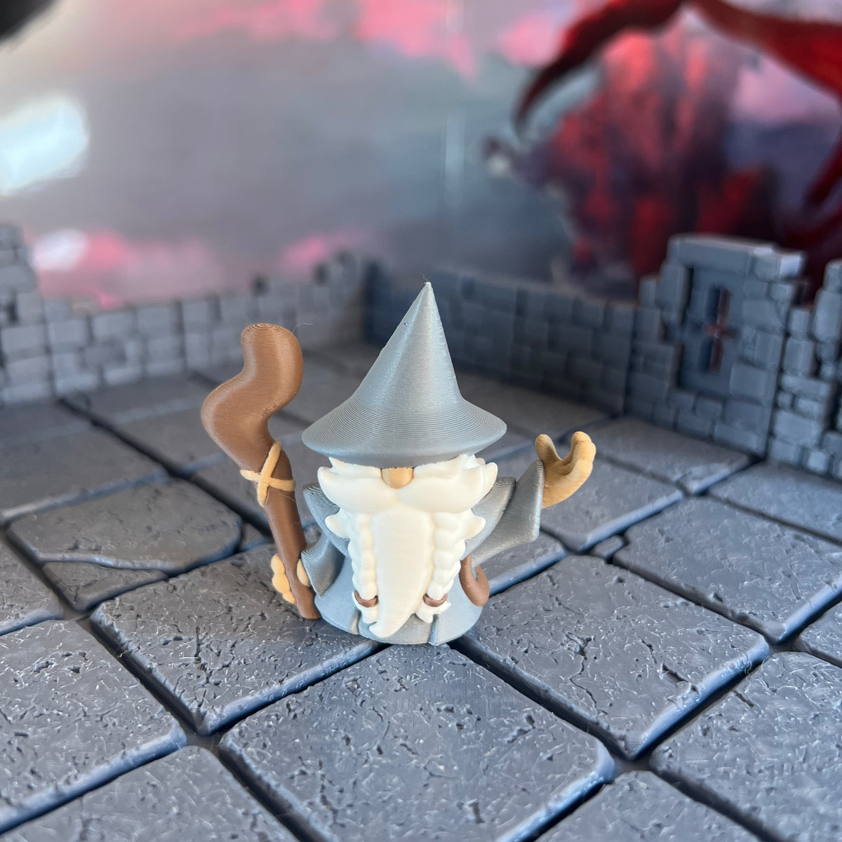Wizard Sorcerer Multicolour Table Ready Miniature Miniature for Dungeons and Dragons, Pathfinder or other TTRPGs