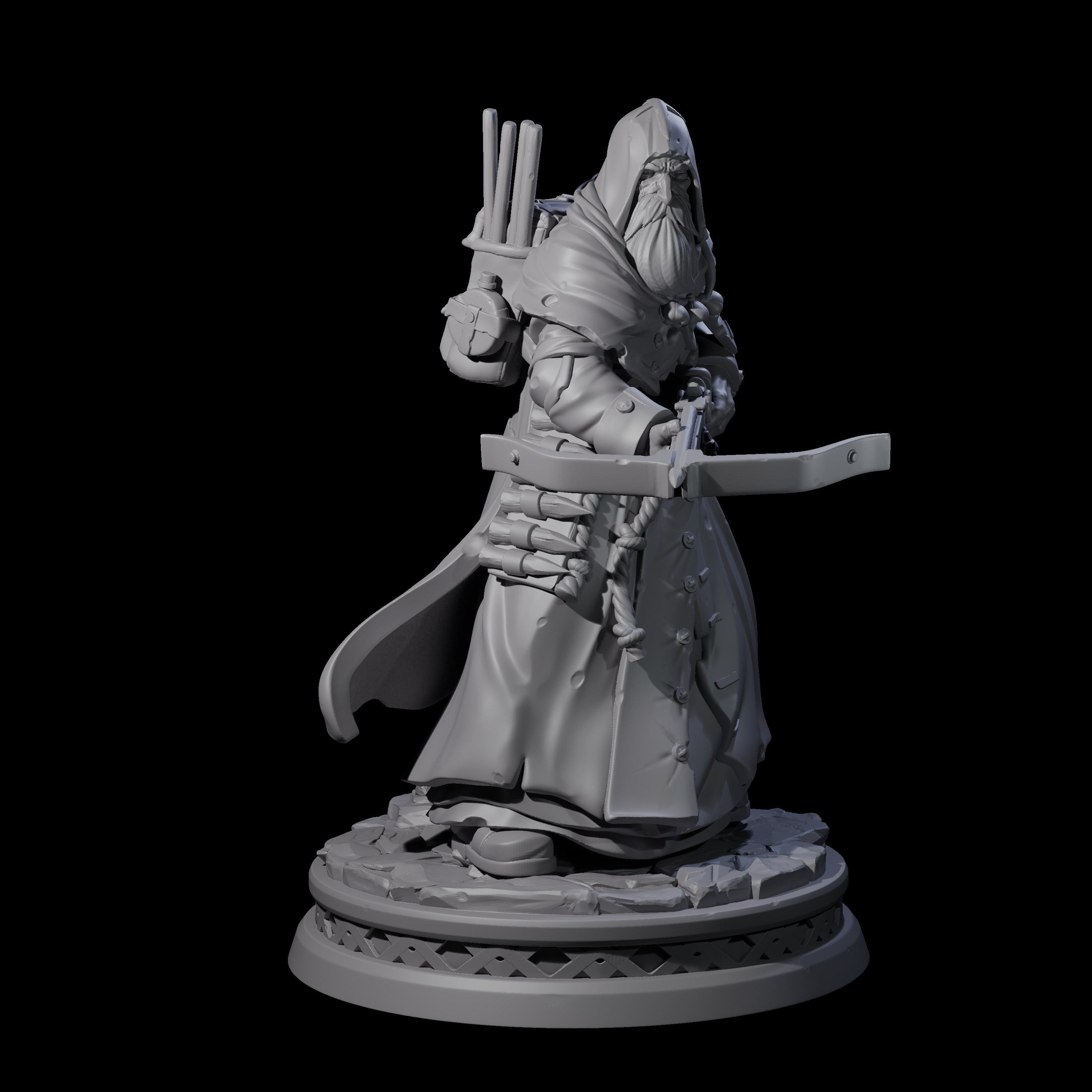 Wizened Crossbowman Miniature for Dungeons and Dragons, Pathfinder or other TTRPGs