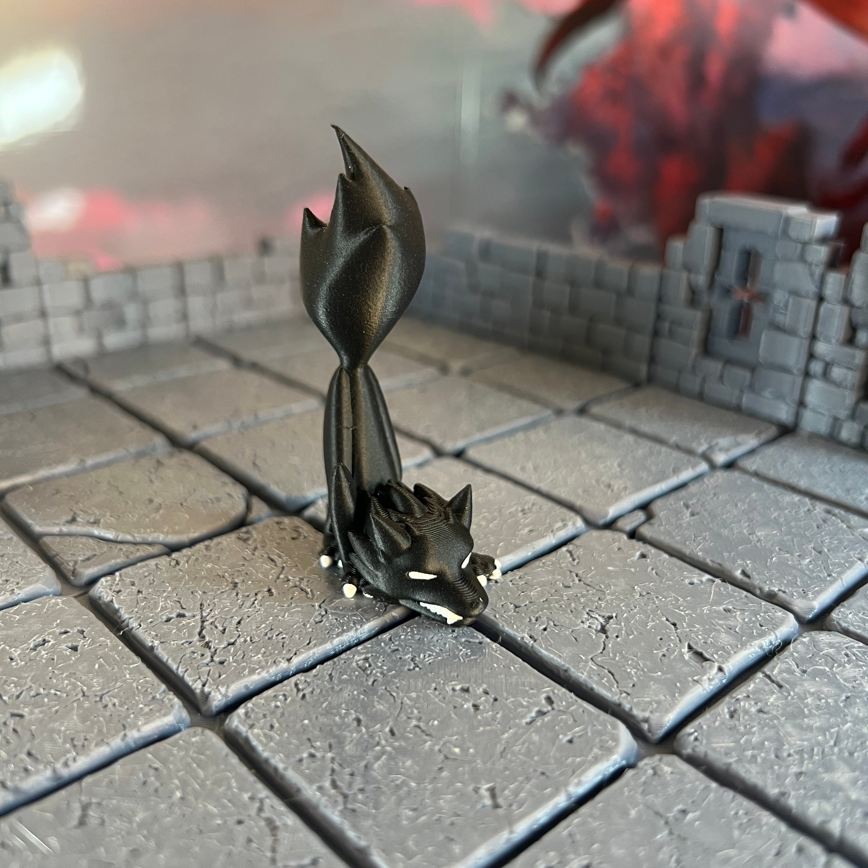 Wolves Howling Pouncing Pair Multicolour Table Ready Miniatures Miniature for Dungeons and Dragons, Pathfinder or other TTRPGs