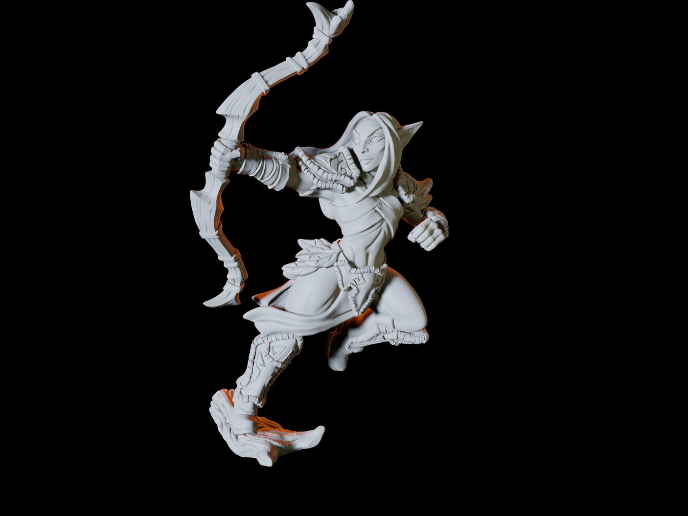 Wood Elf Army - Four Soldiers Miniature for Dungeons and Dragons, Pathfinder or other TTRPGs