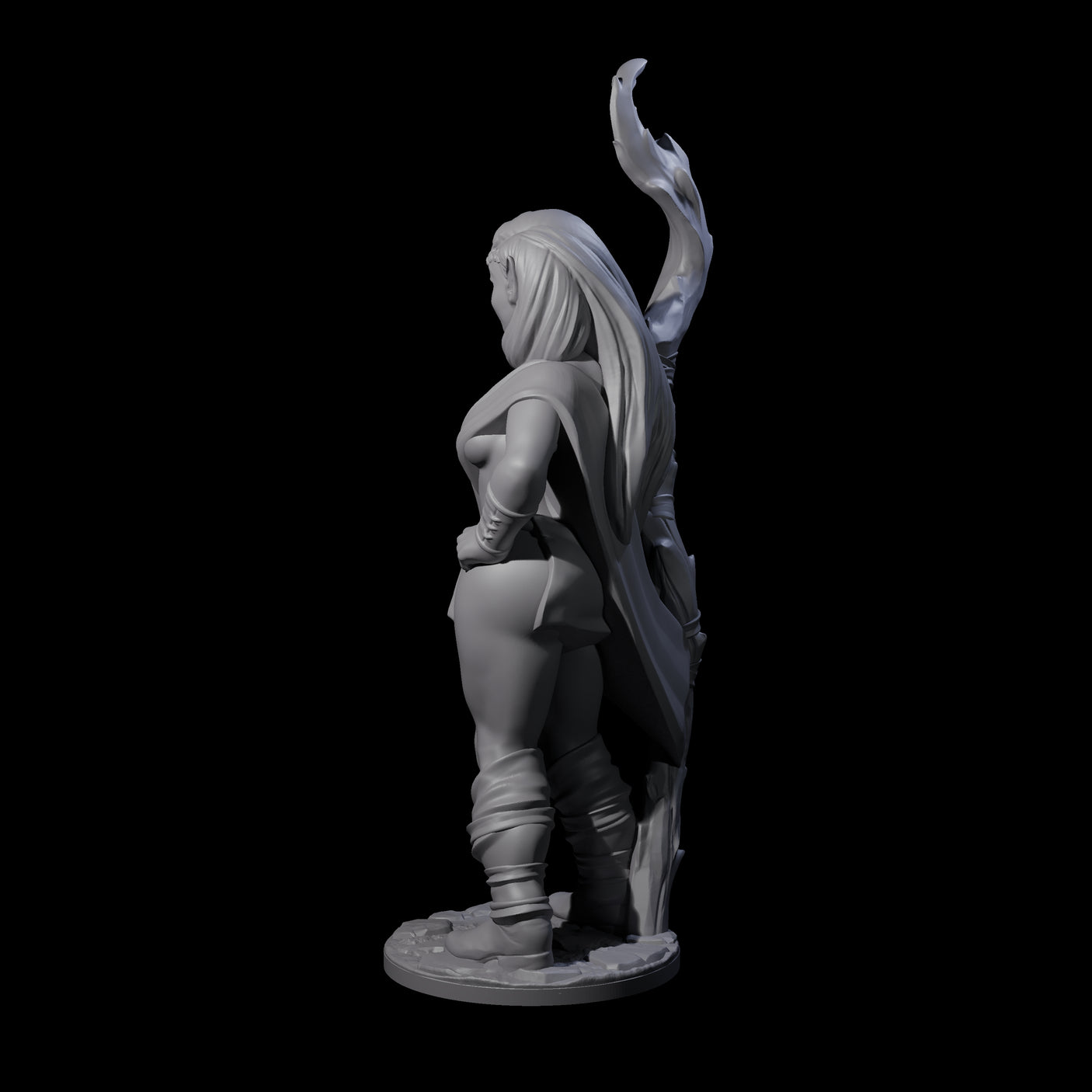 Wooded Elf Mage A Miniature for Dungeons and Dragons, Pathfinder or other TTRPGs