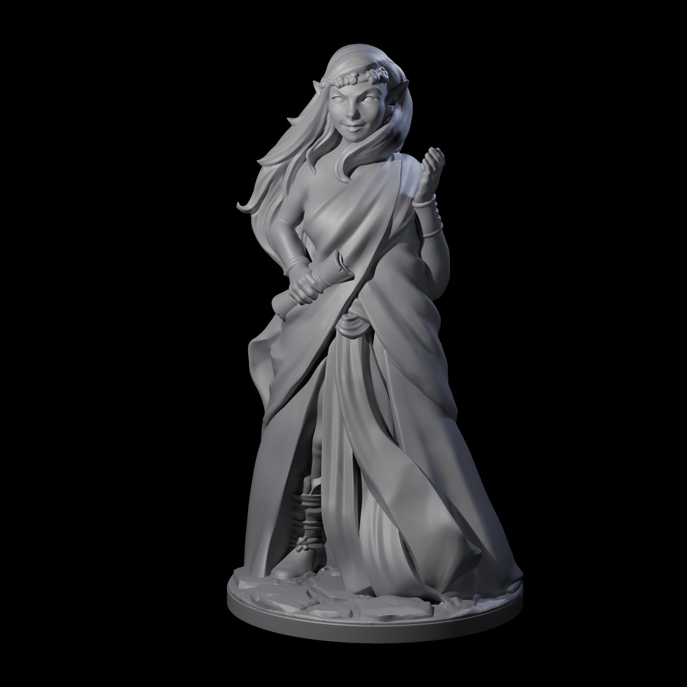Wooded Elf Mage C Miniature for Dungeons and Dragons, Pathfinder or other TTRPGs