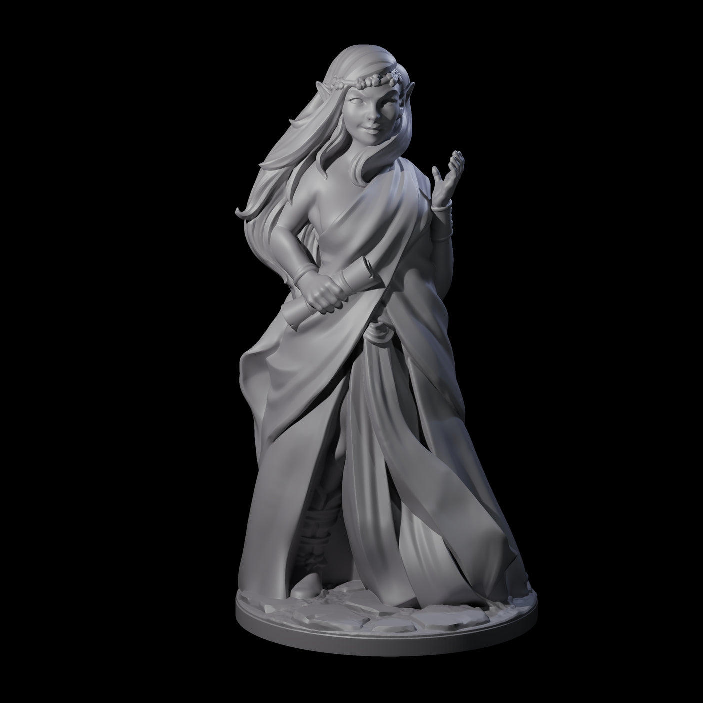 Wooded Elf Mage C Miniature for Dungeons and Dragons, Pathfinder or other TTRPGs