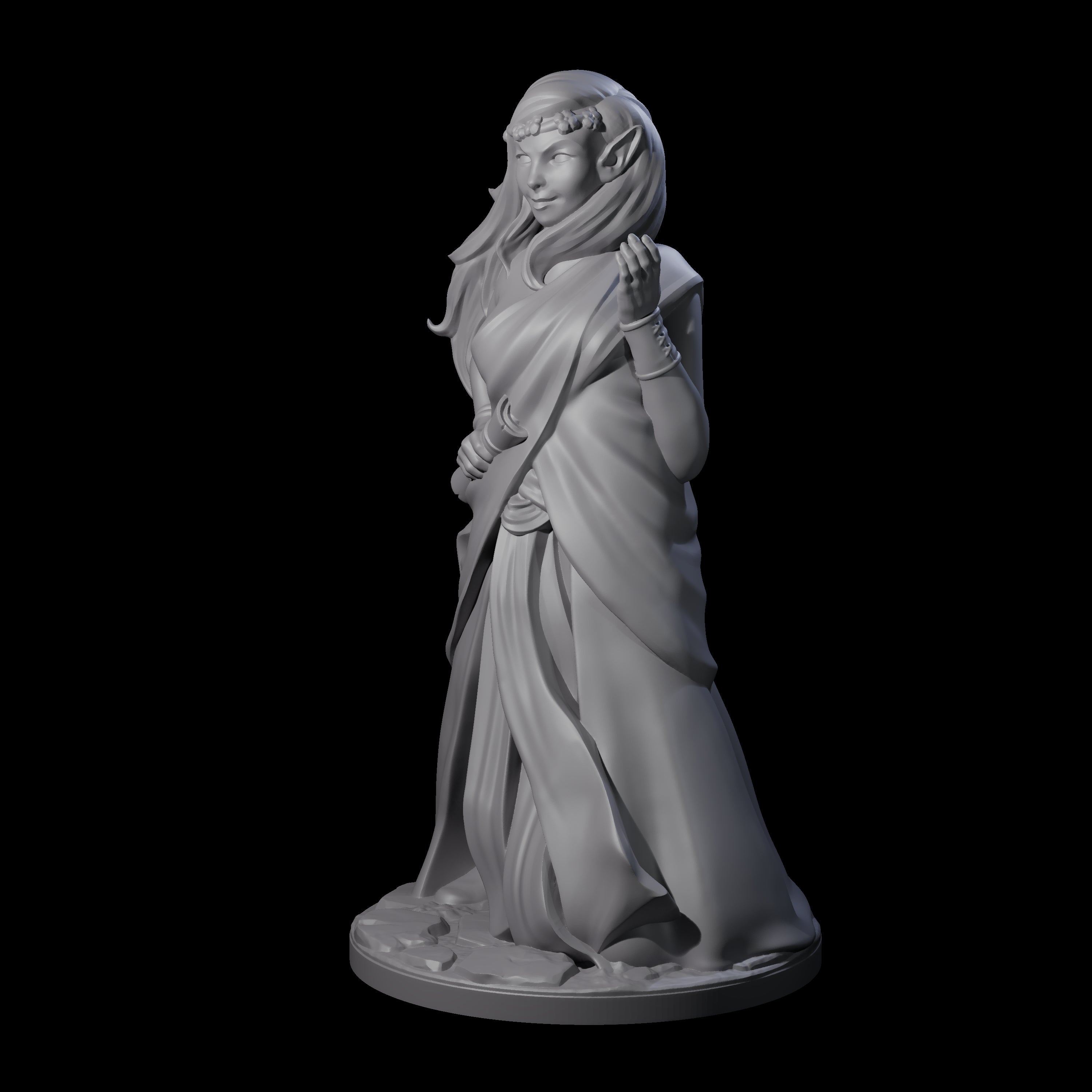 Wooded Elf Mage C Miniature for Dungeons and Dragons, Pathfinder or other TTRPGs