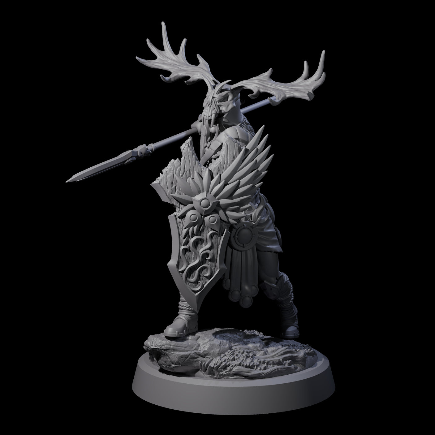 Woodland Armoured Elf Fighter C Miniature for Dungeons and Dragons, Pathfinder or other TTRPGs