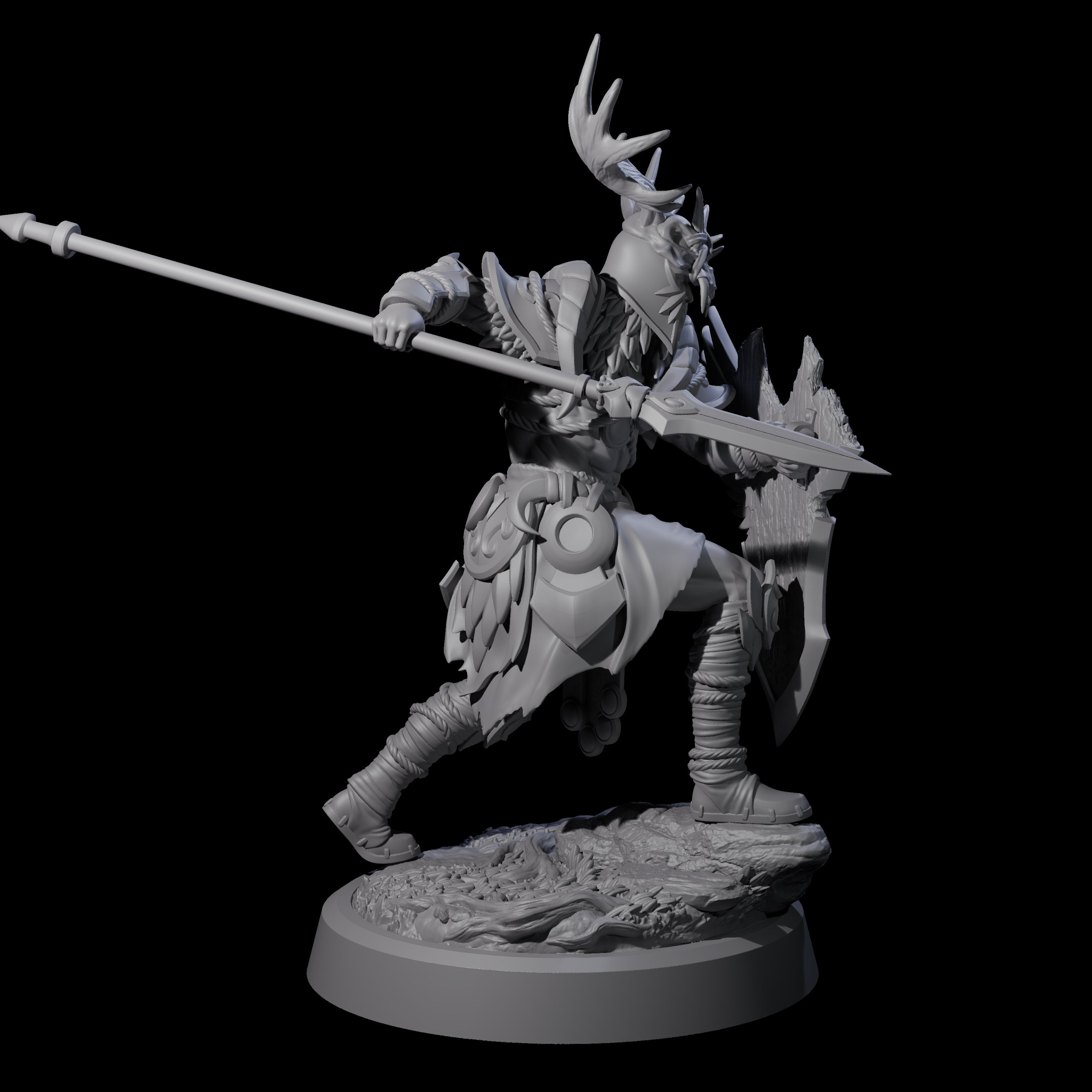 Woodland Armoured Elf Fighter C Miniature for Dungeons and Dragons, Pathfinder or other TTRPGs