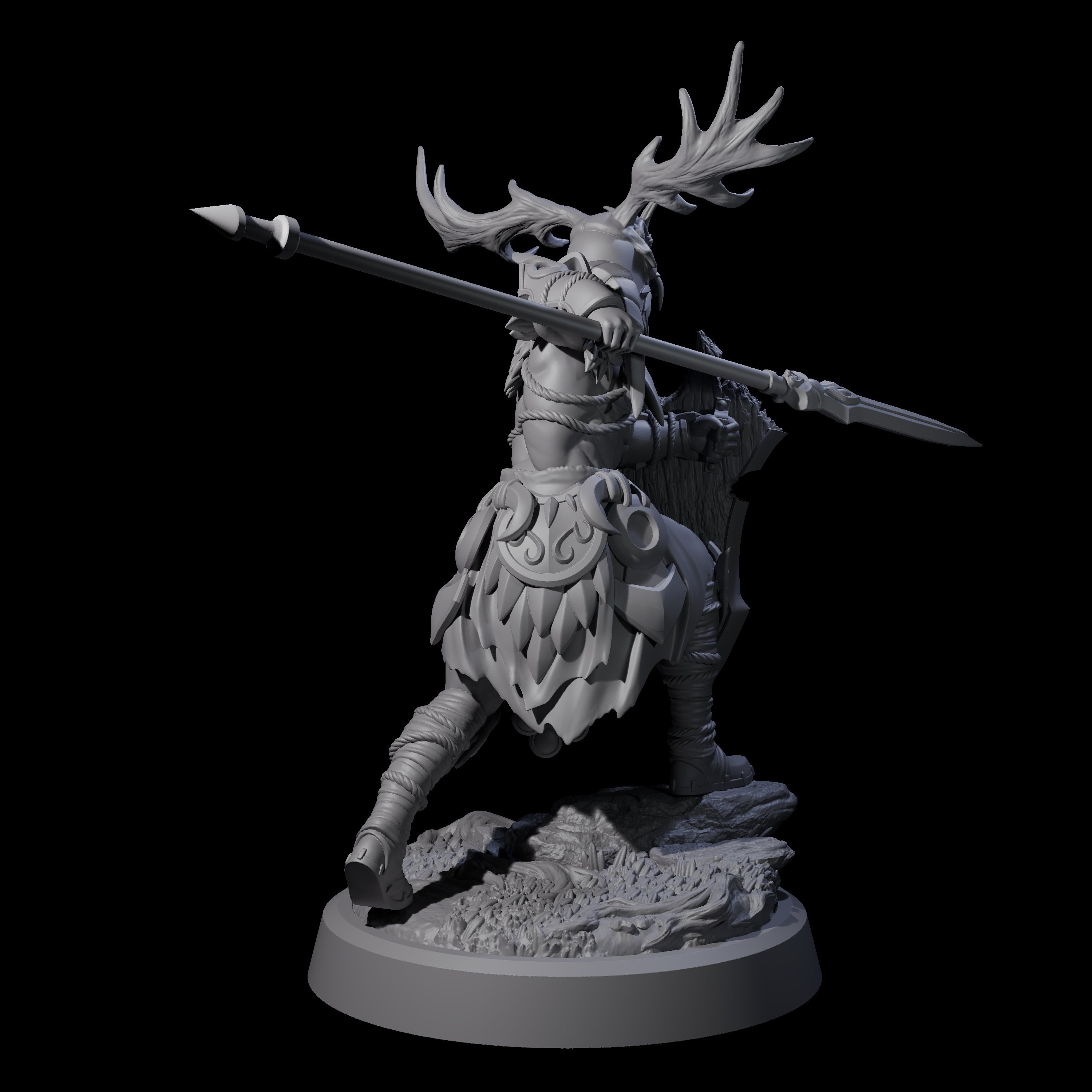 Woodland Armoured Elf Fighter C Miniature for Dungeons and Dragons, Pathfinder or other TTRPGs