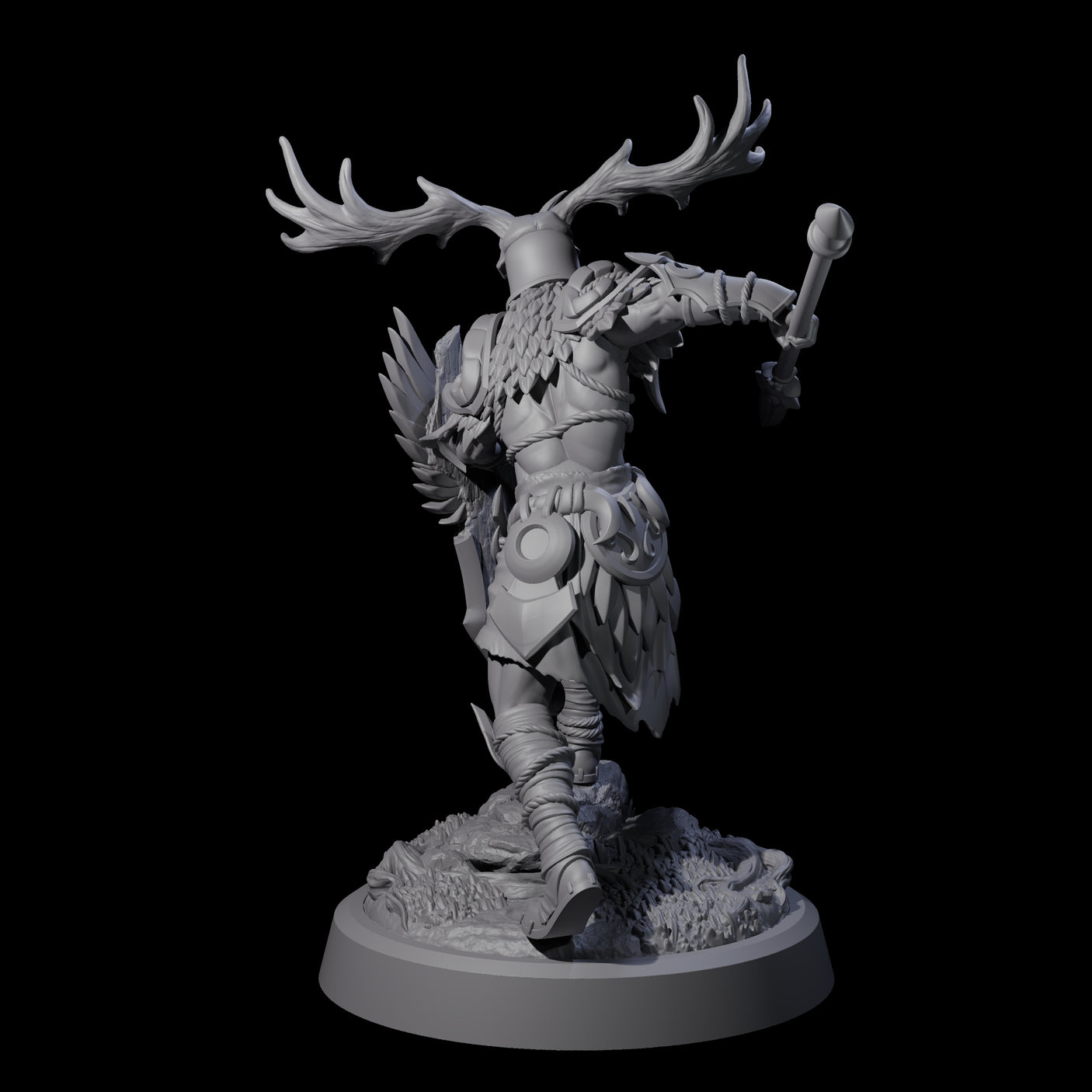 Woodland Armoured Elf Fighter C Miniature for Dungeons and Dragons, Pathfinder or other TTRPGs