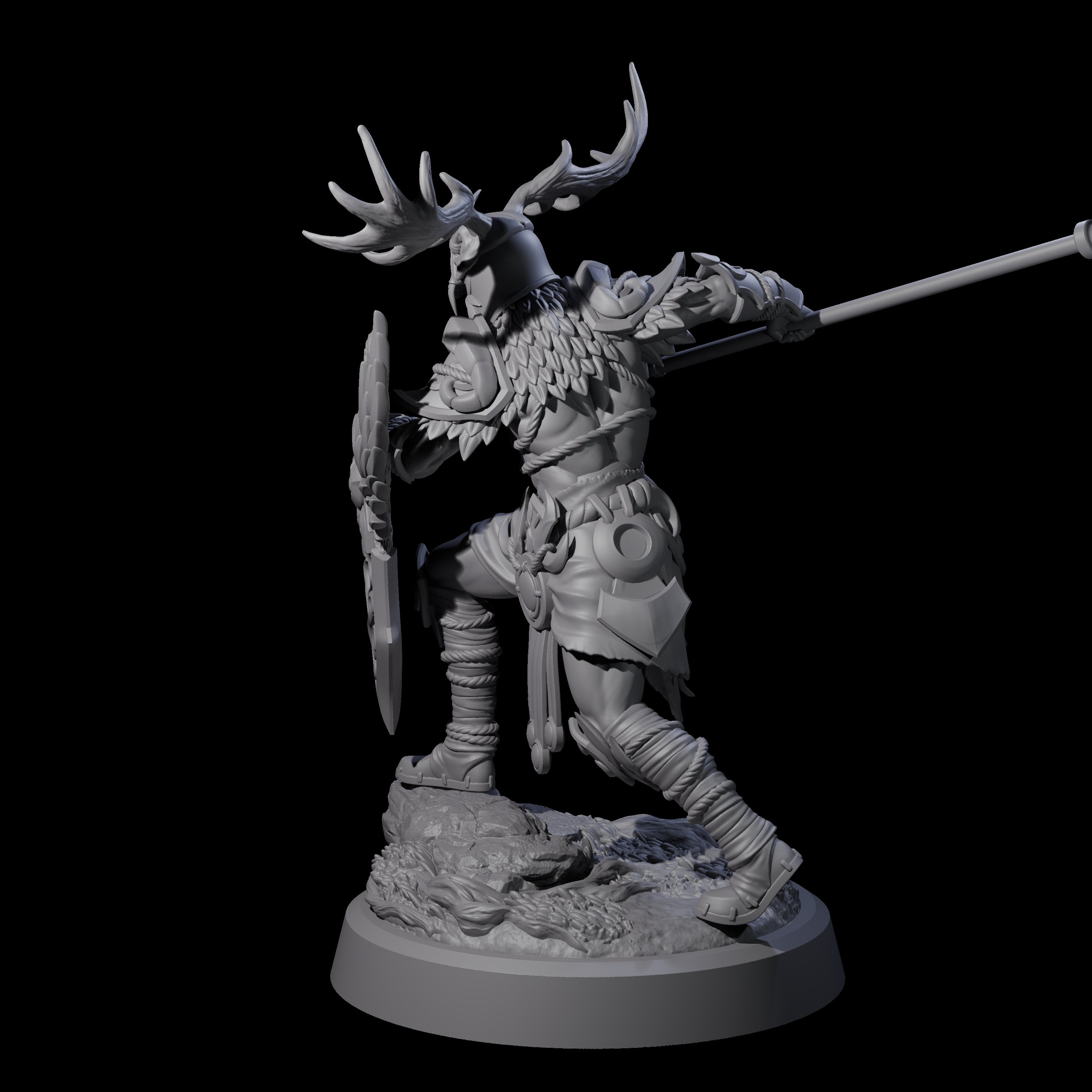 Woodland Armoured Elf Fighter C Miniature for Dungeons and Dragons, Pathfinder or other TTRPGs