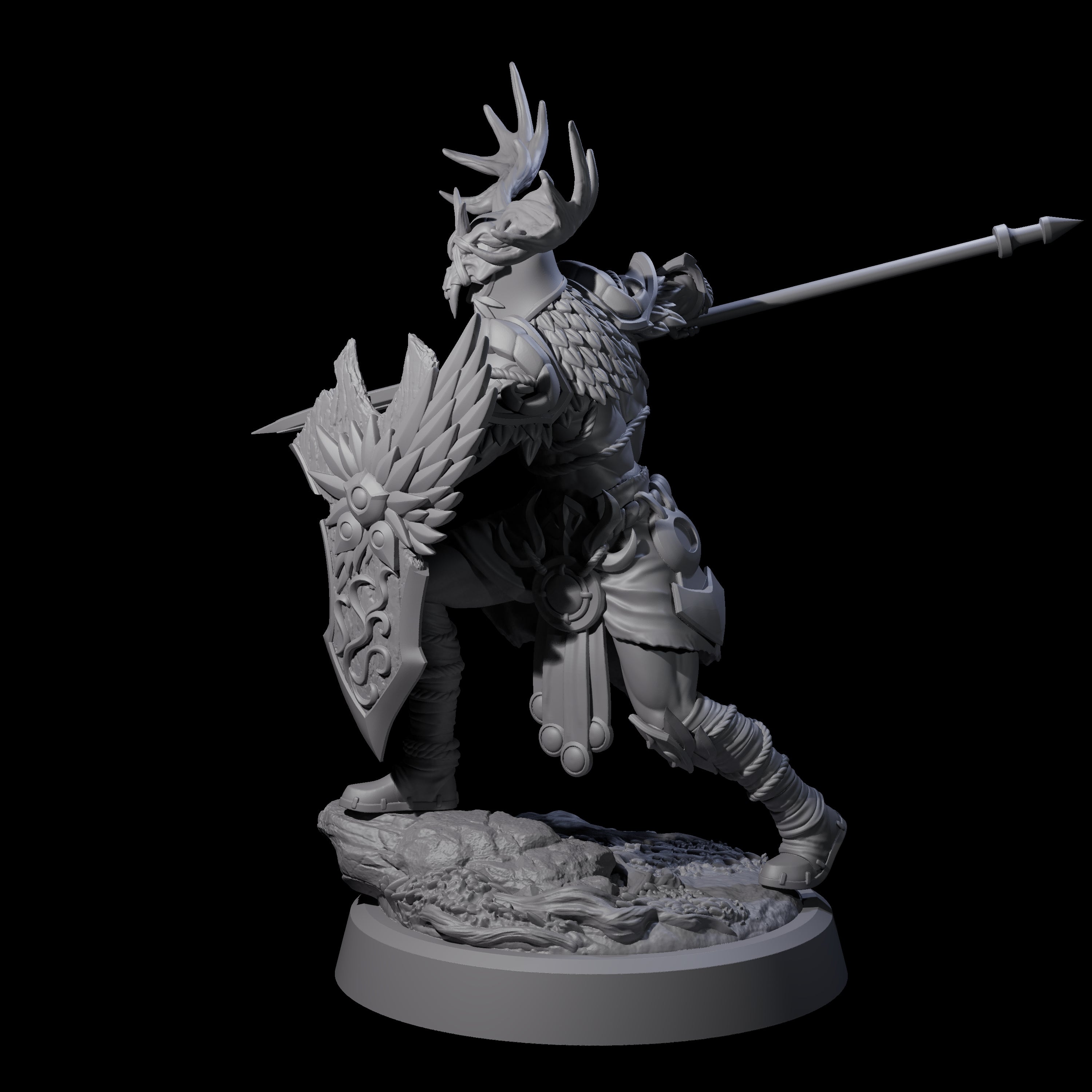 Woodland Armoured Elf Fighter C Miniature for Dungeons and Dragons, Pathfinder or other TTRPGs