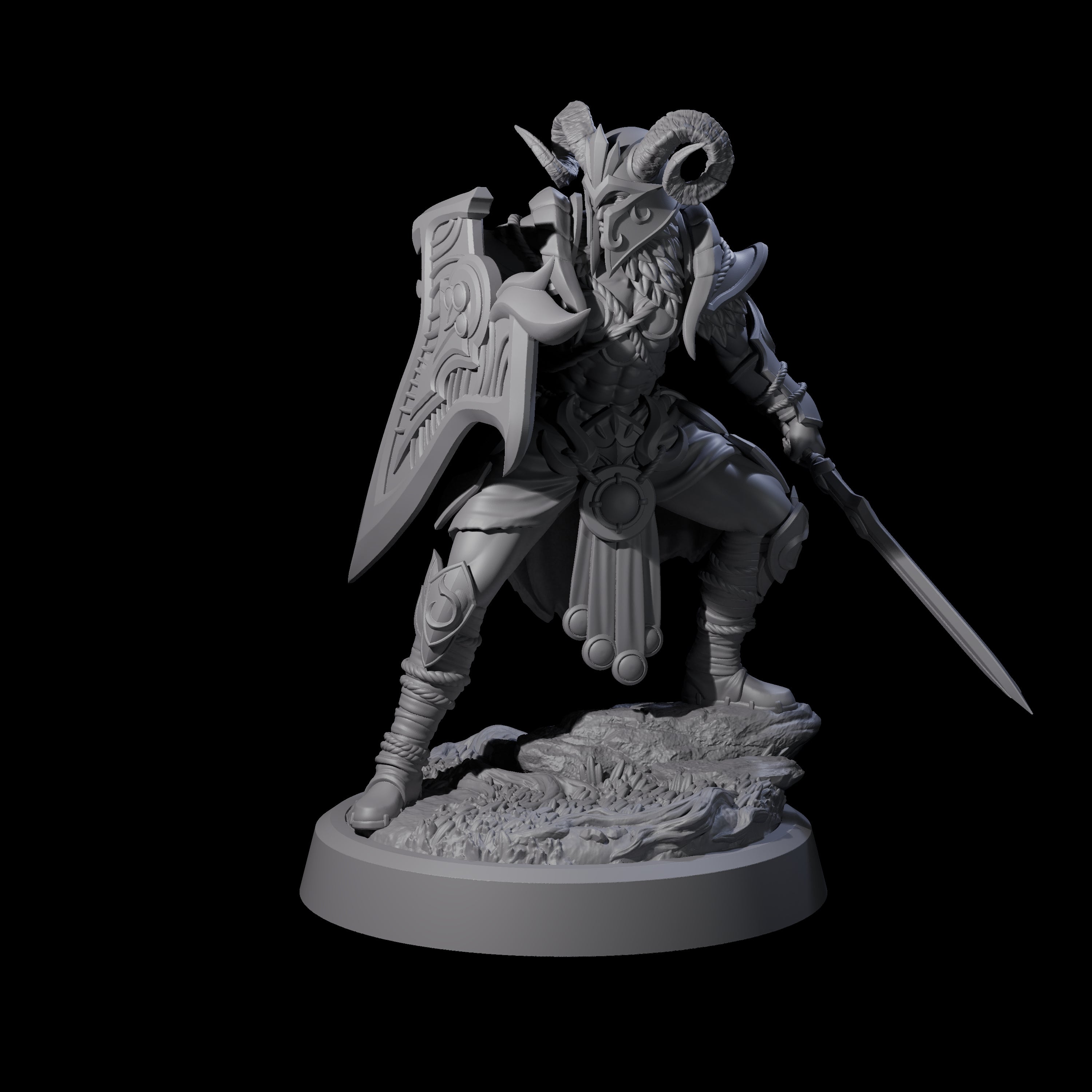 Woodland Armoured Elf Fighter D Miniature for Dungeons and Dragons, Pathfinder or other TTRPGs