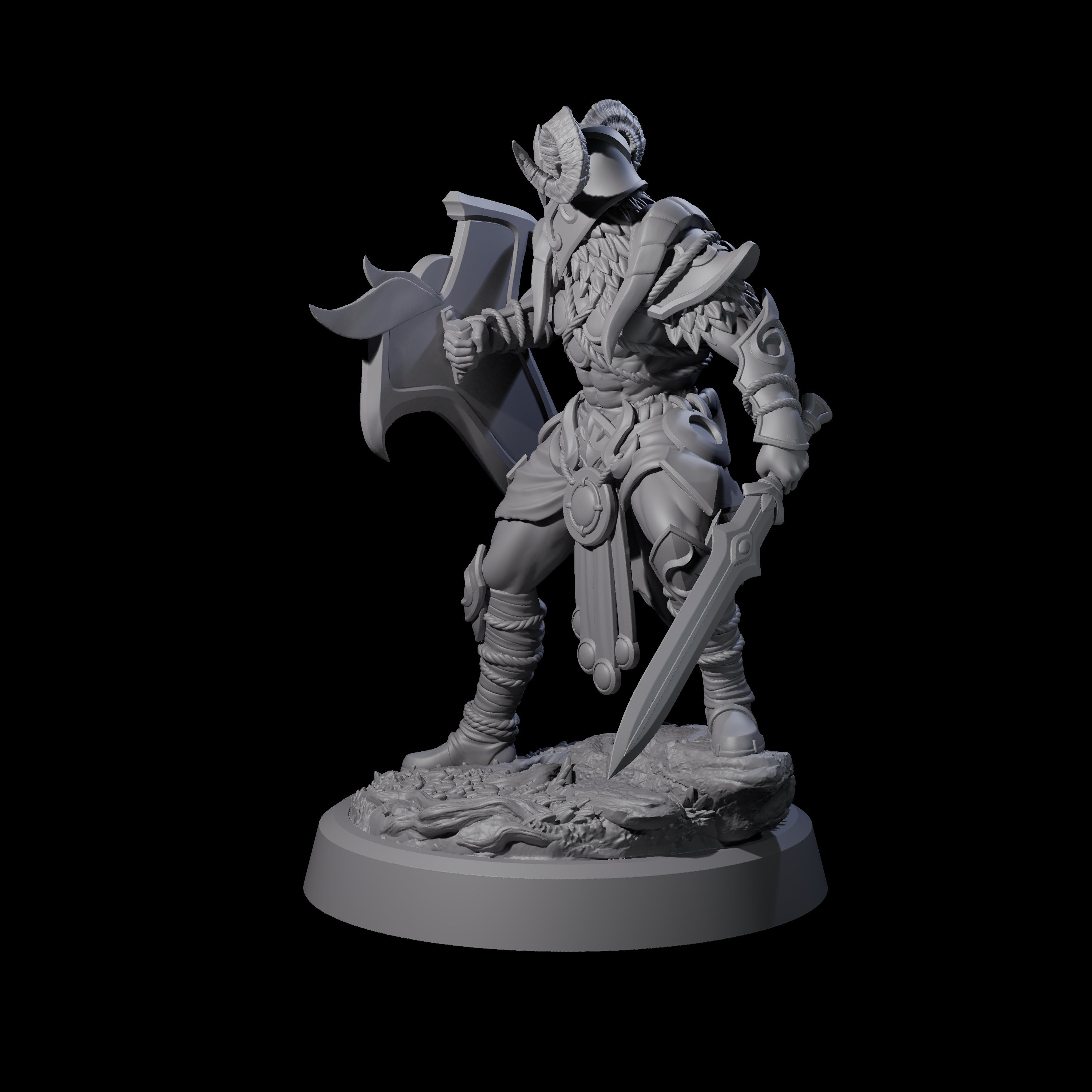 Woodland Armoured Elf Fighter D Miniature for Dungeons and Dragons, Pathfinder or other TTRPGs
