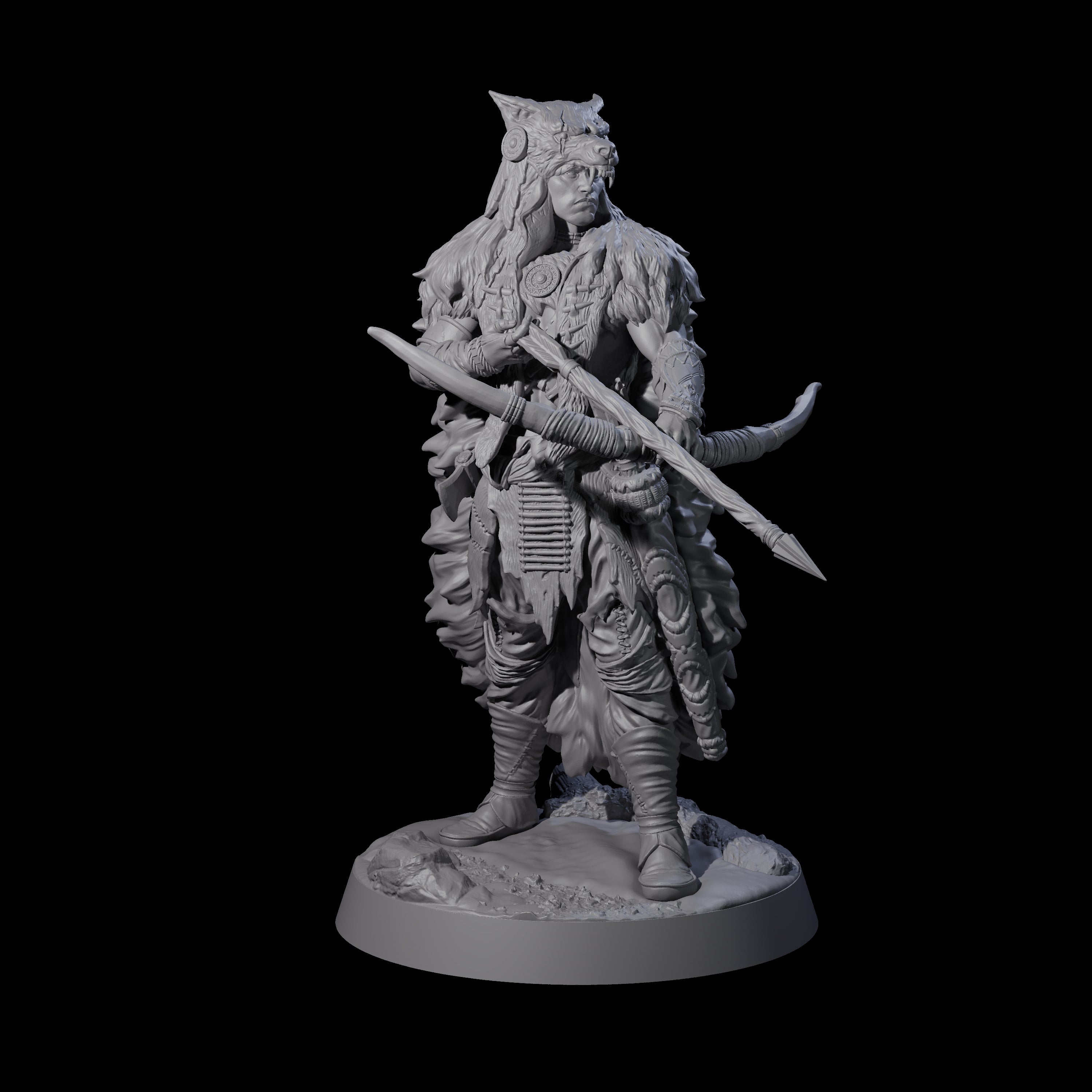 Woodland Hunt Master Miniature for Dungeons and Dragons, Pathfinder or other TTRPGs
