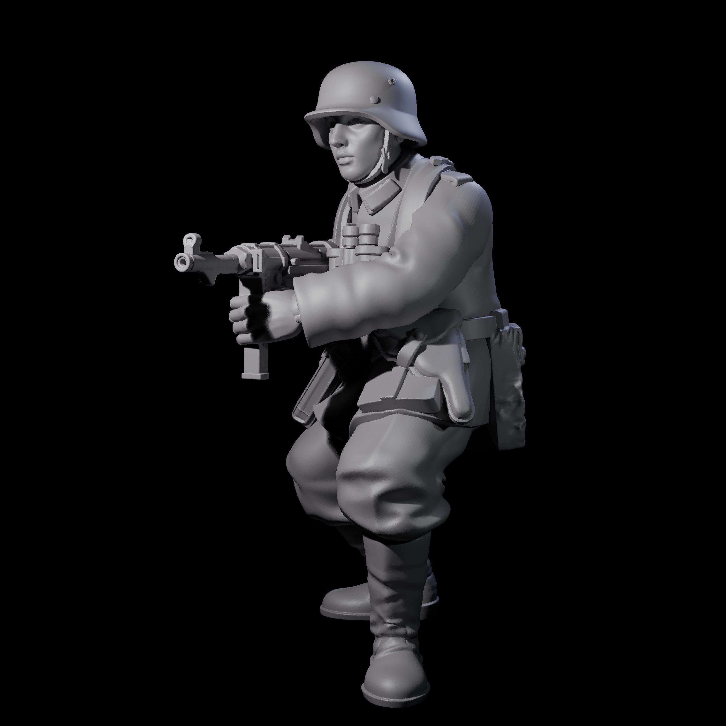 World War 2 Braced Human Sergeant Miniature for Dungeons and Dragons, Pathfinder or other TTRPGs
