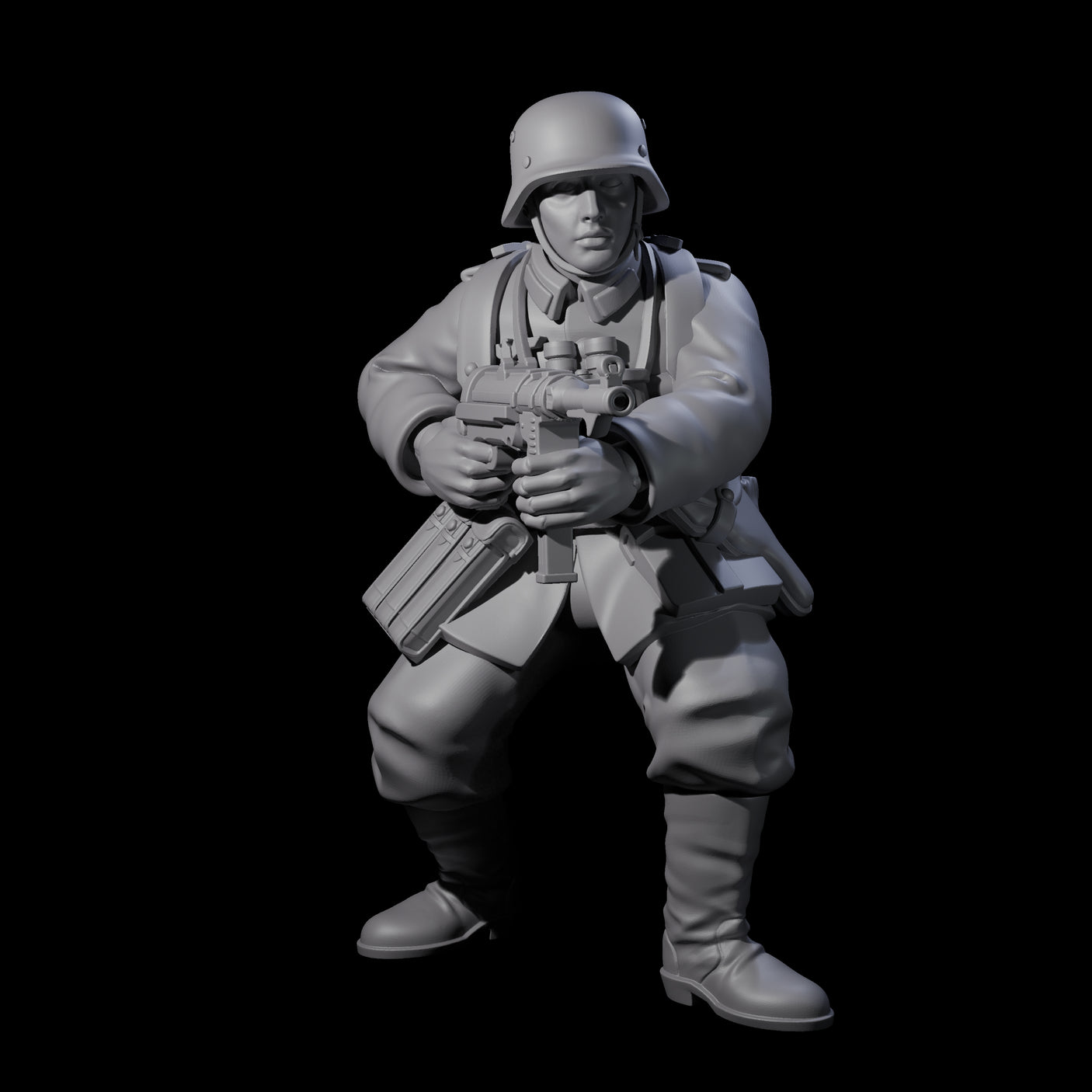 World War 2 Braced Human Sergeant Miniature for Dungeons and Dragons, Pathfinder or other TTRPGs