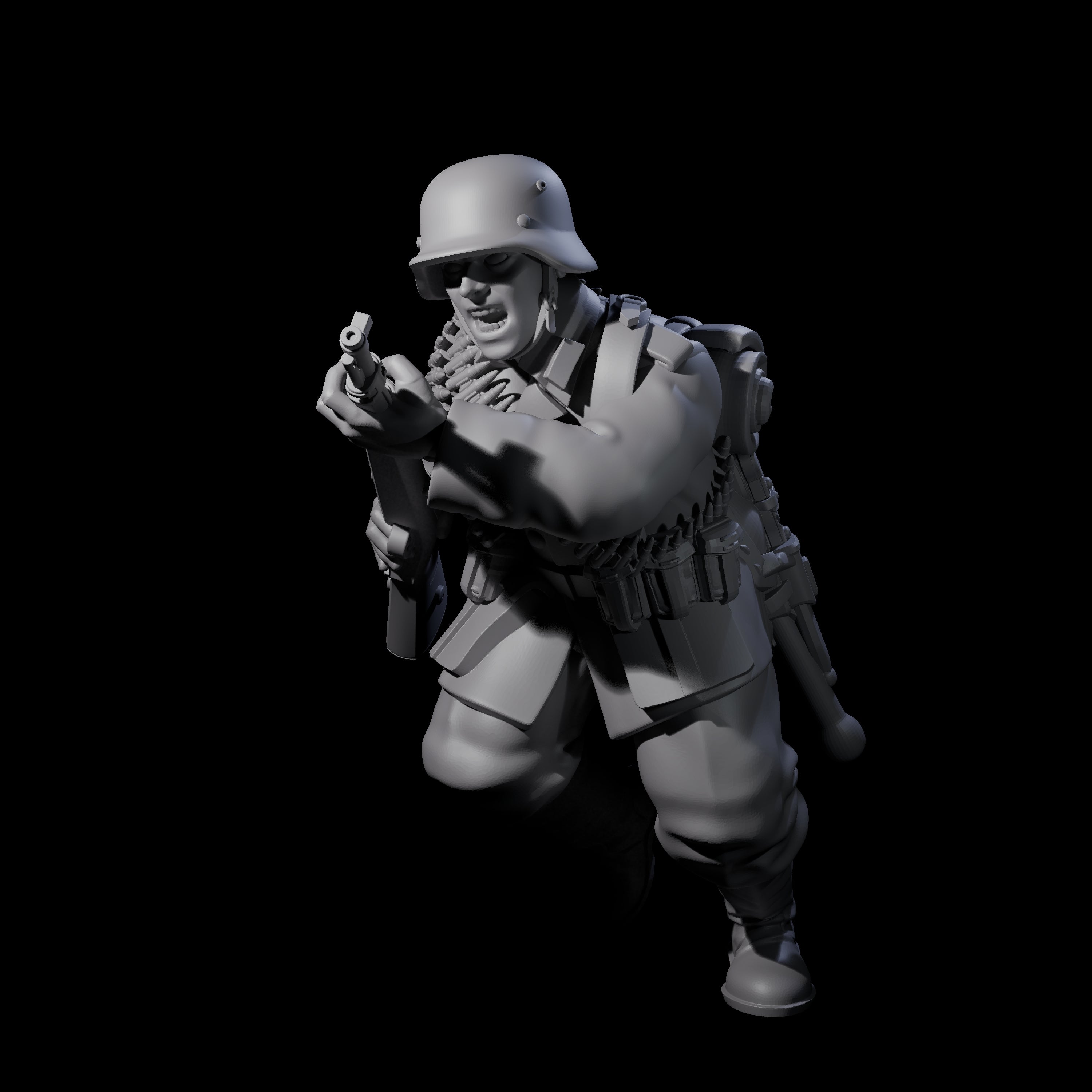 World War 2 Sprinting German Gunner Assistant A Miniature for Dungeons and Dragons, Pathfinder or other TTRPGs