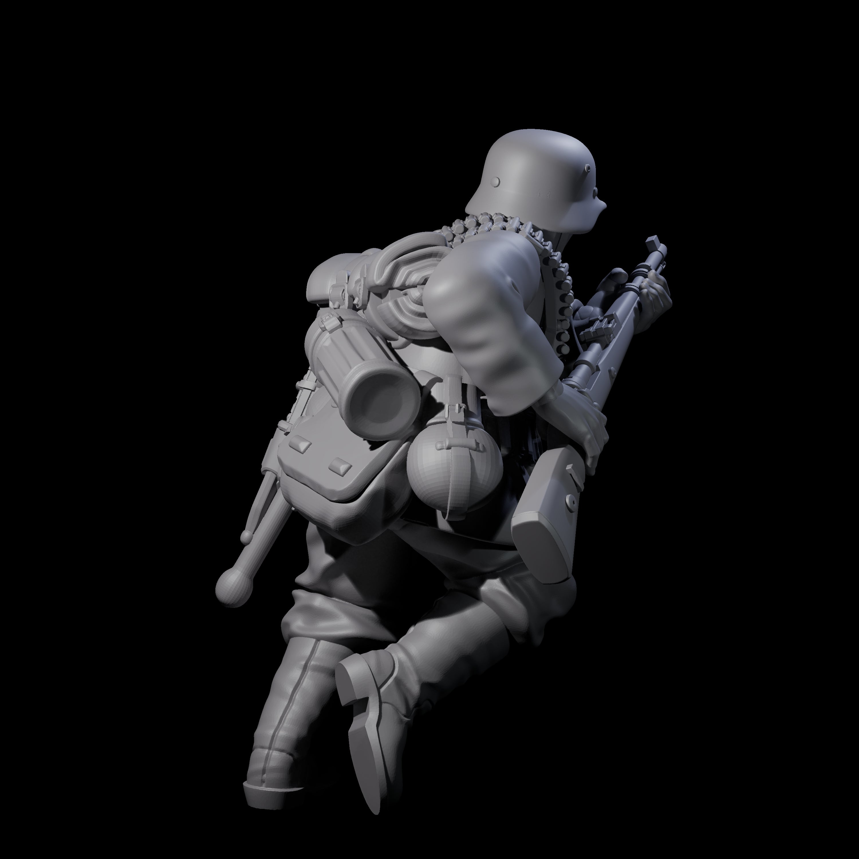 World War 2 Sprinting German Gunner Assistant A Miniature for Dungeons and Dragons, Pathfinder or other TTRPGs