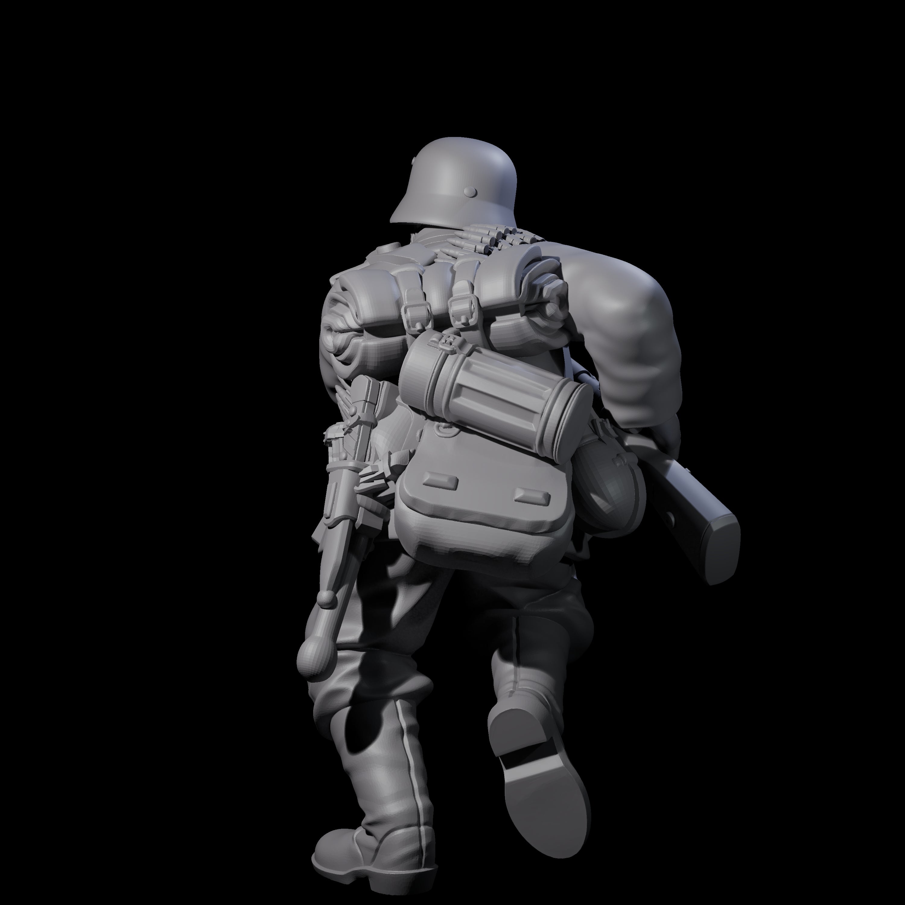 World War 2 Sprinting German Gunner Assistant A Miniature for Dungeons and Dragons, Pathfinder or other TTRPGs