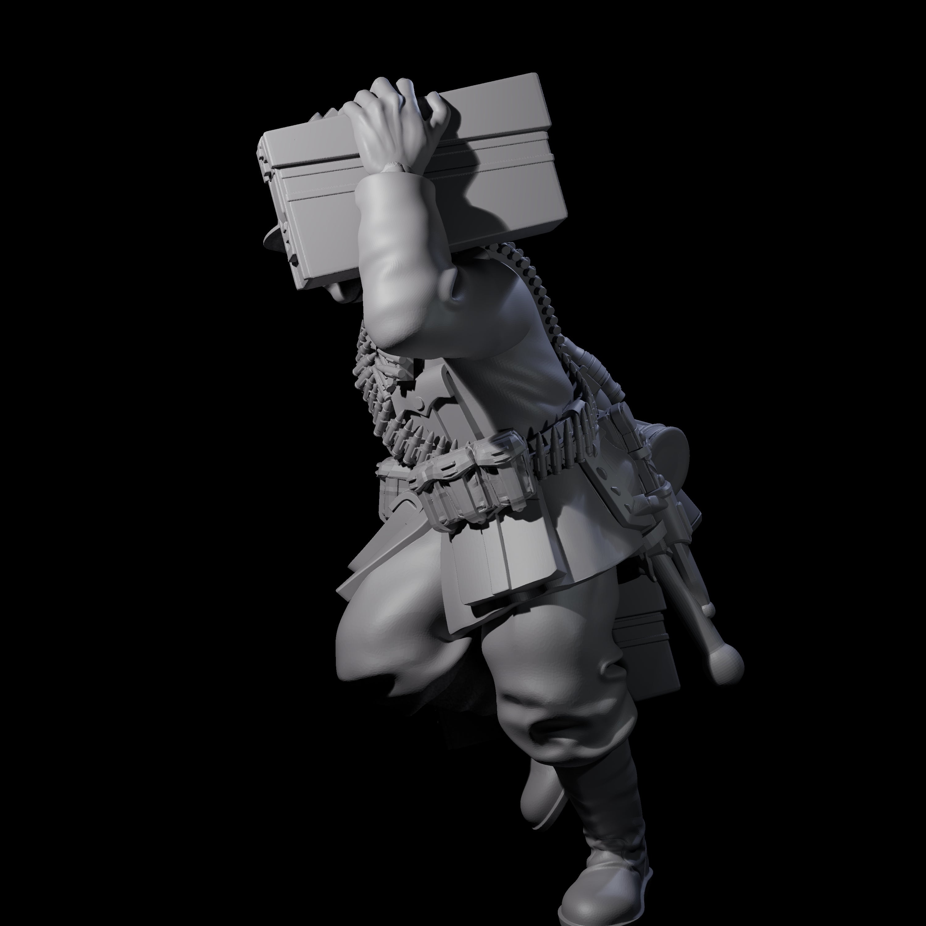 World War 2 Sprinting German Gunner Assistant B Miniature for Dungeons and Dragons, Pathfinder or other TTRPGs