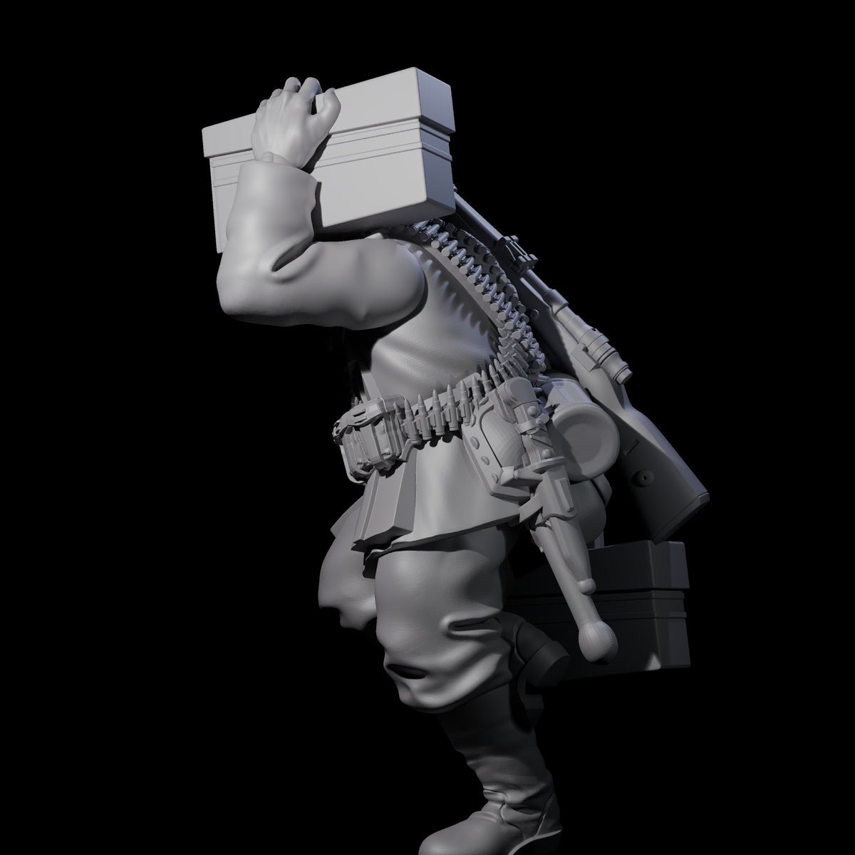 World War 2 Sprinting German Gunner Assistant B Miniature for Dungeons and Dragons, Pathfinder or other TTRPGs