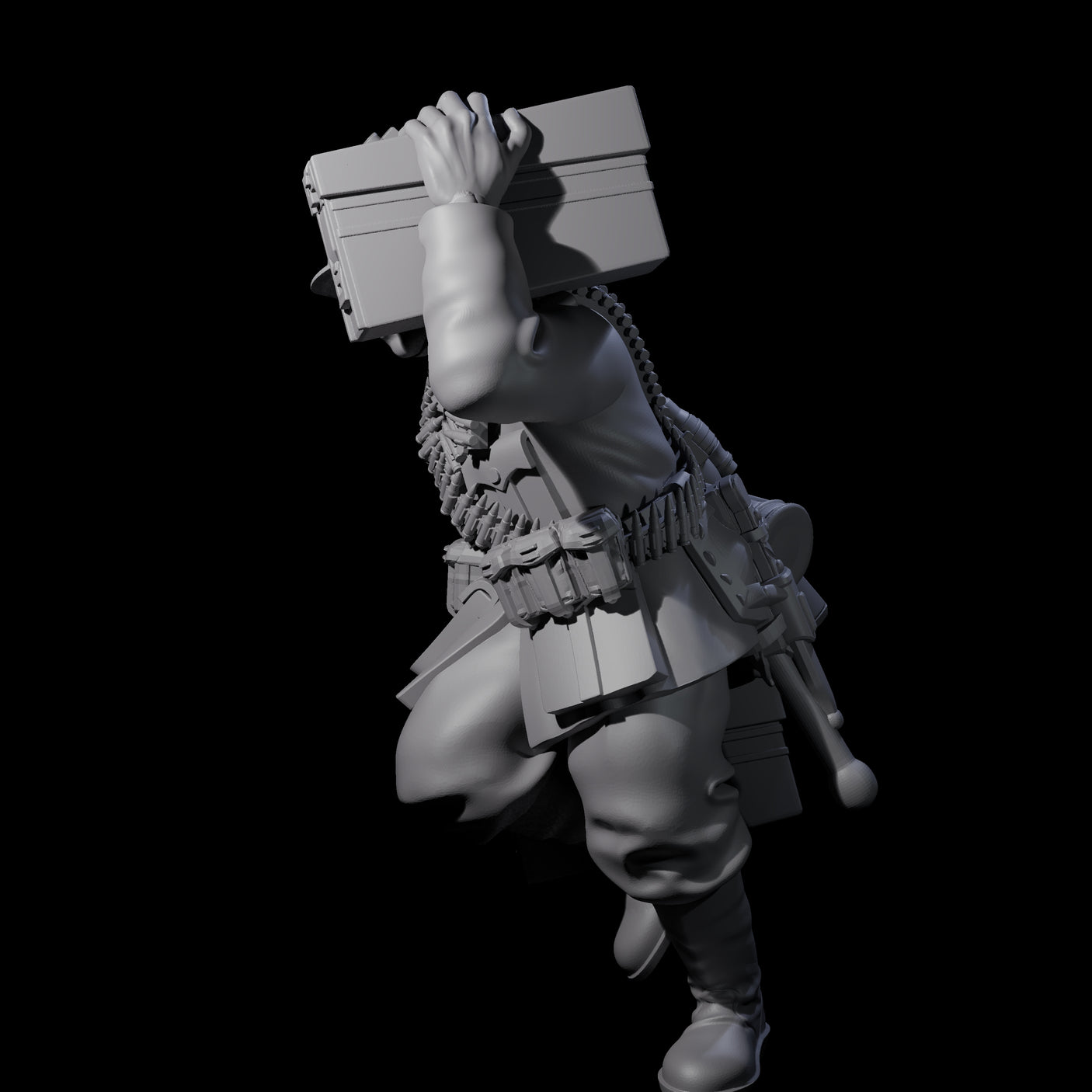 World War 2 Sprinting German Gunner Assistant B Miniature for Dungeons and Dragons, Pathfinder or other TTRPGs