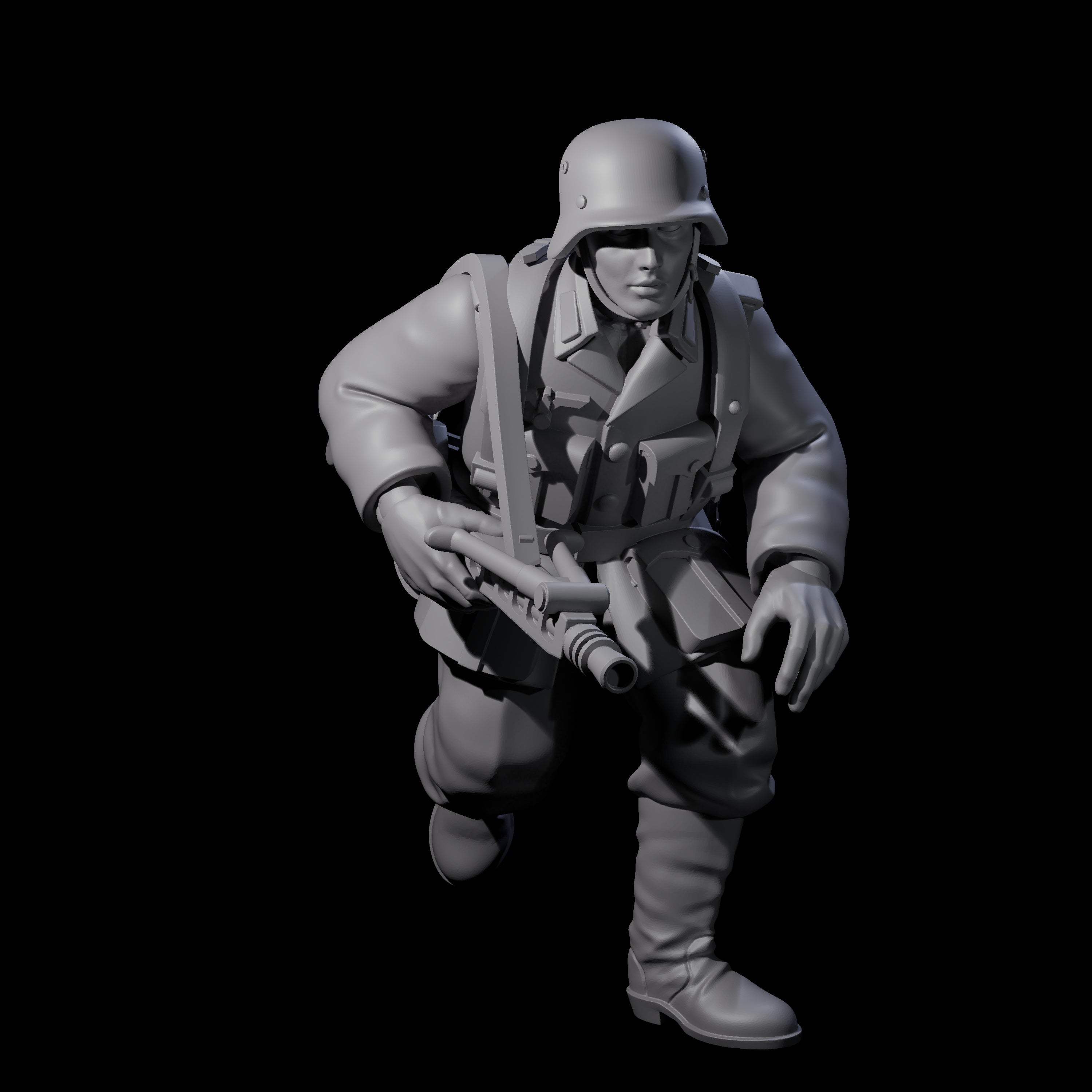 World War 2 Sprinting German Gunners Miniature for Dungeons and Dragons, Pathfinder or other TTRPGs