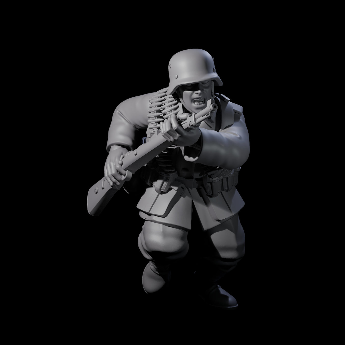 World War 2 Sprinting German Gunners Miniature for Dungeons and Dragons, Pathfinder or other TTRPGs
