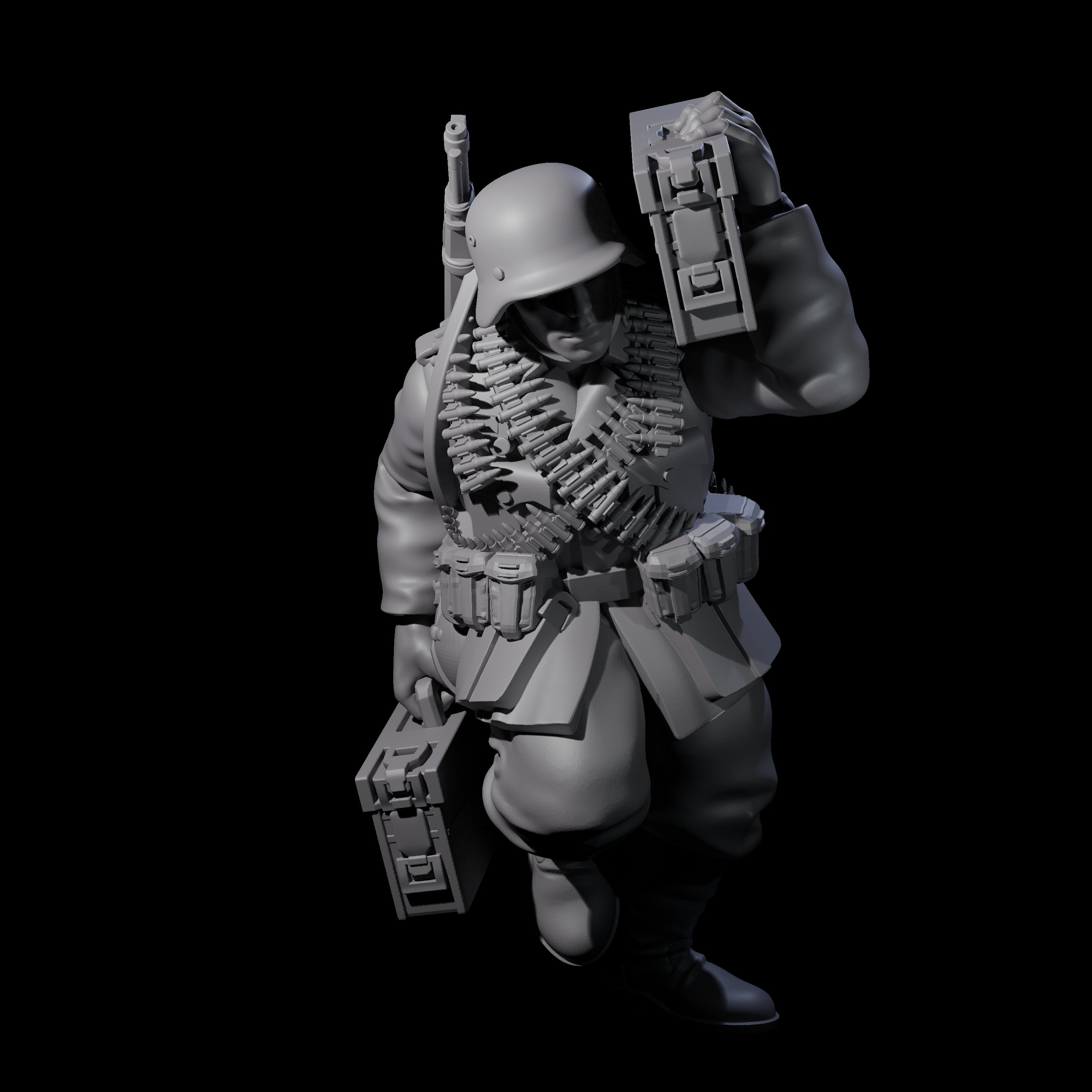 World War 2 Sprinting German Gunners Miniature for Dungeons and Dragons, Pathfinder or other TTRPGs