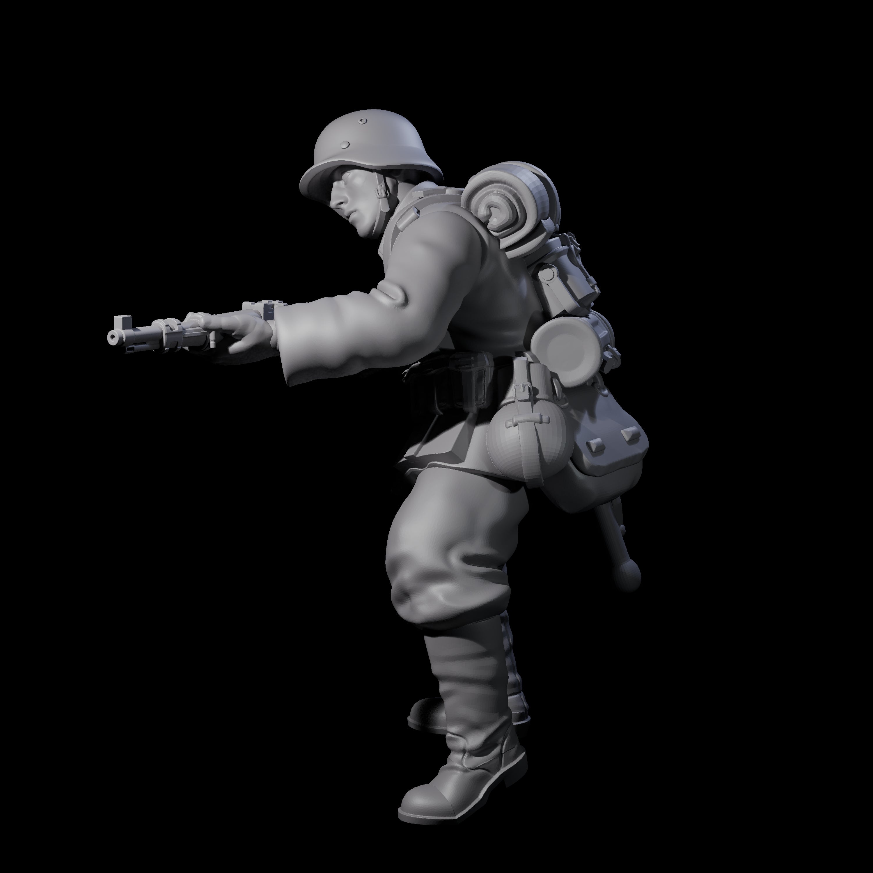 World War 2 Under Fire German Rifleman A Miniature for Dungeons and Dragons, Pathfinder or other TTRPGs