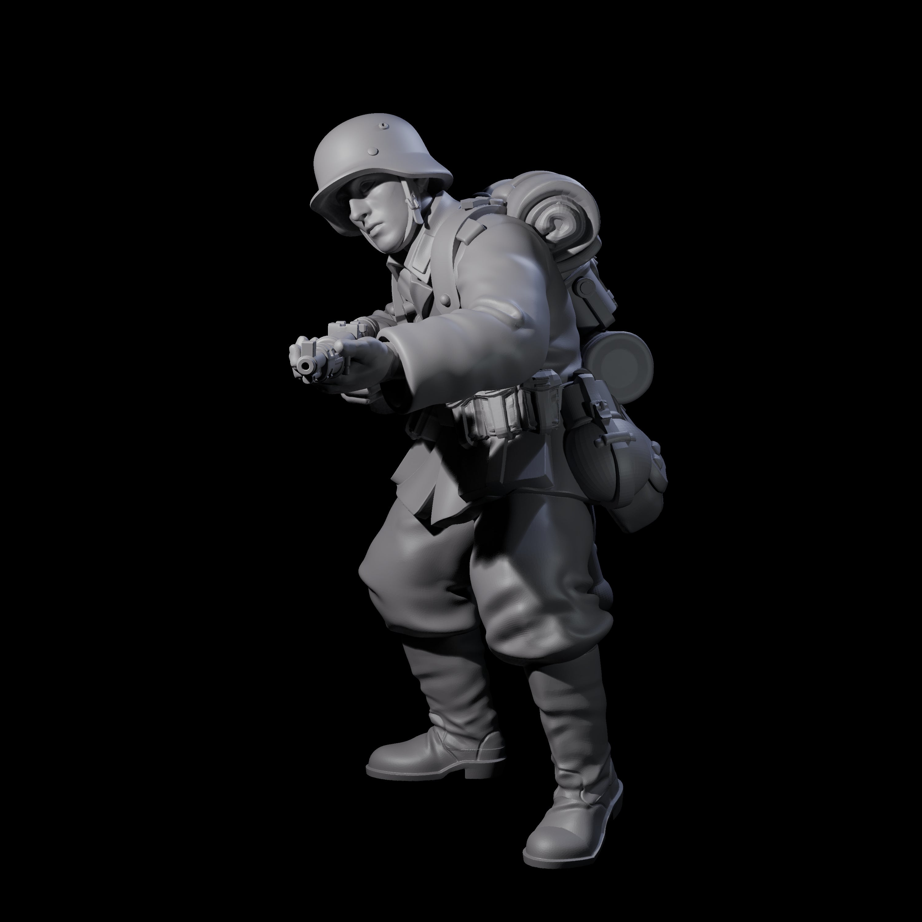 World War 2 Under Fire German Rifleman A Miniature for Dungeons and Dragons, Pathfinder or other TTRPGs