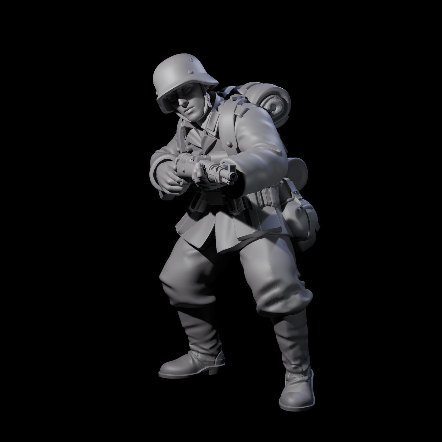 World War 2 Under Fire German Rifleman A Miniature for Dungeons and Dragons, Pathfinder or other TTRPGs