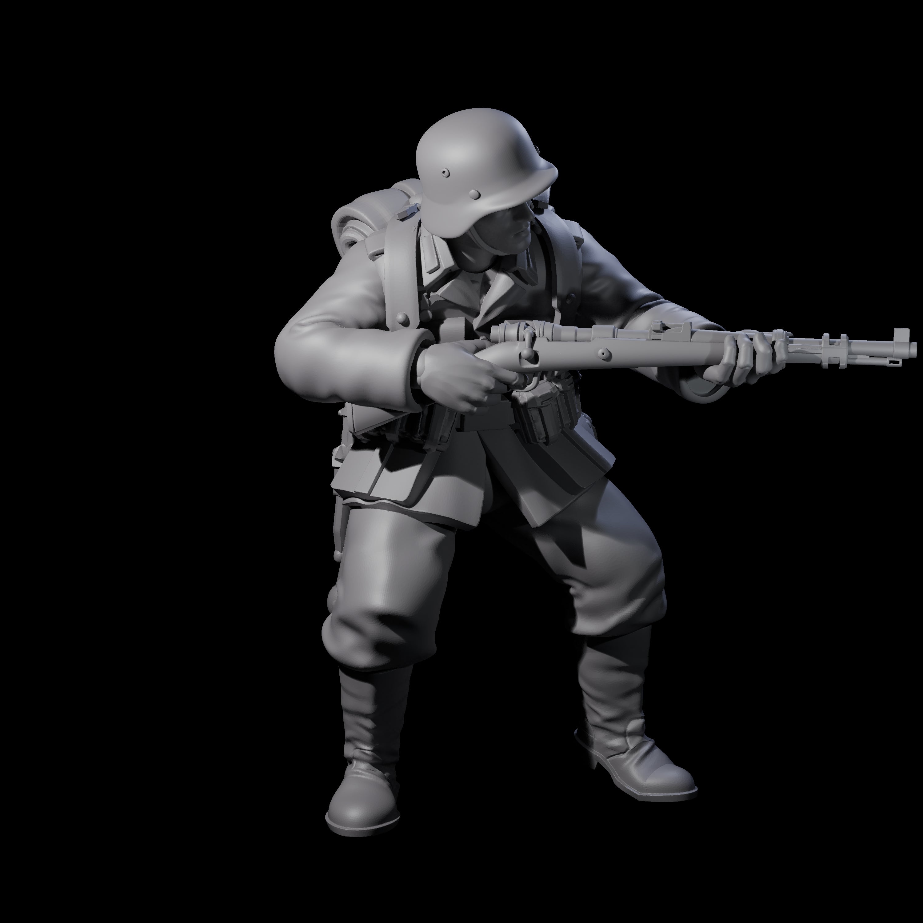 World War 2 Under Fire German Rifleman A Miniature for Dungeons and Dragons, Pathfinder or other TTRPGs