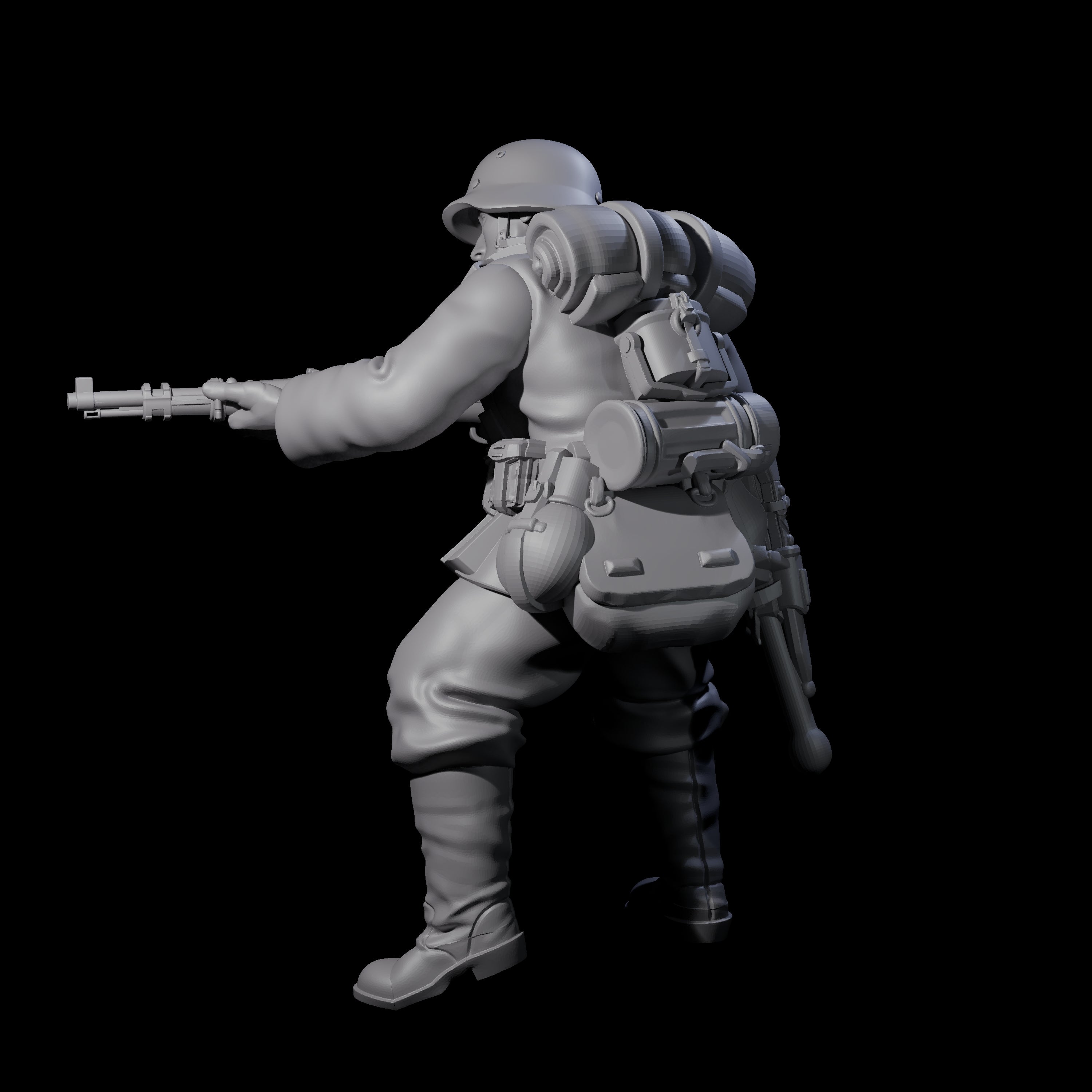 World War 2 Under Fire German Rifleman A Miniature for Dungeons and Dragons, Pathfinder or other TTRPGs