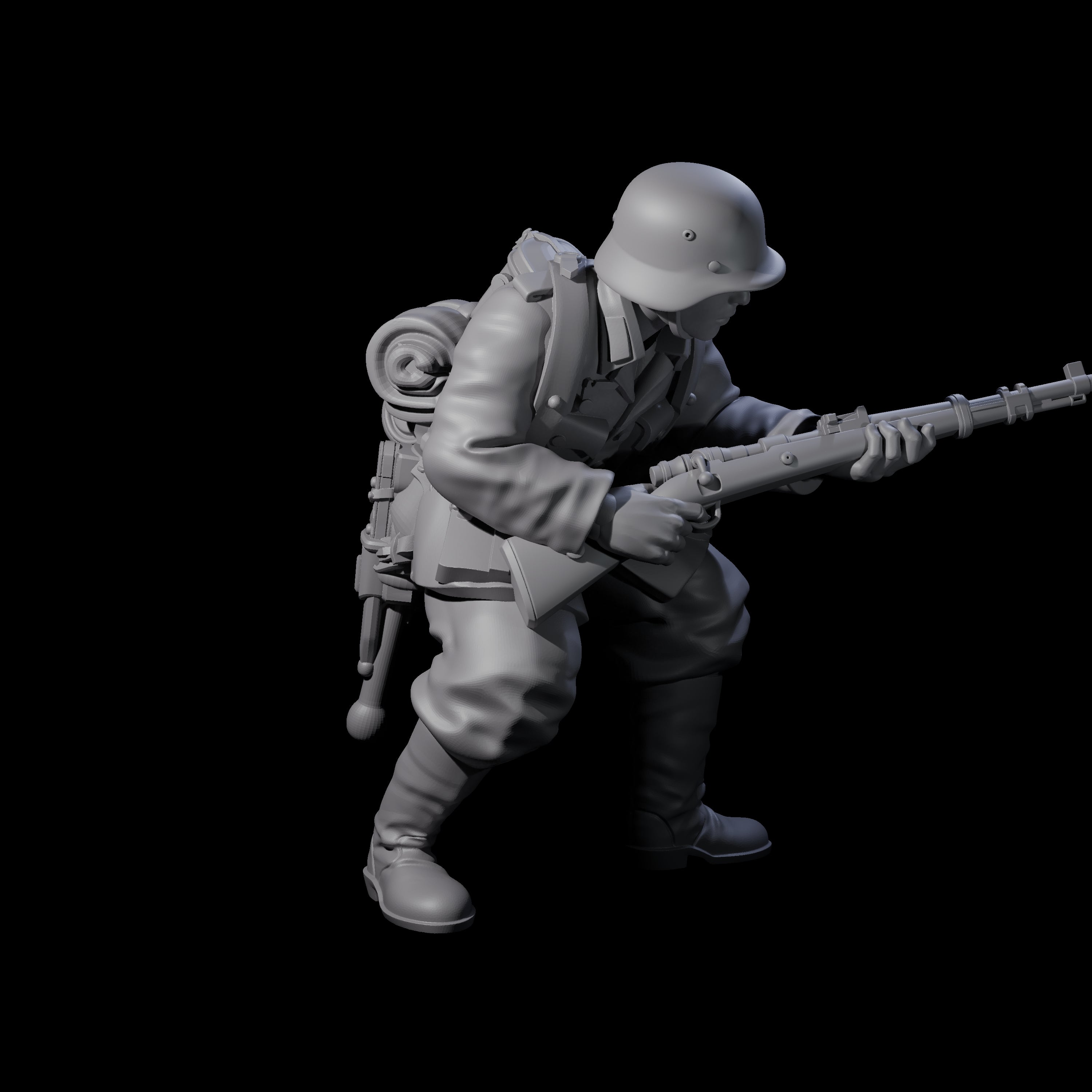World War 2 Under Fire German Rifleman B Miniature for Dungeons and Dragons, Pathfinder or other TTRPGs