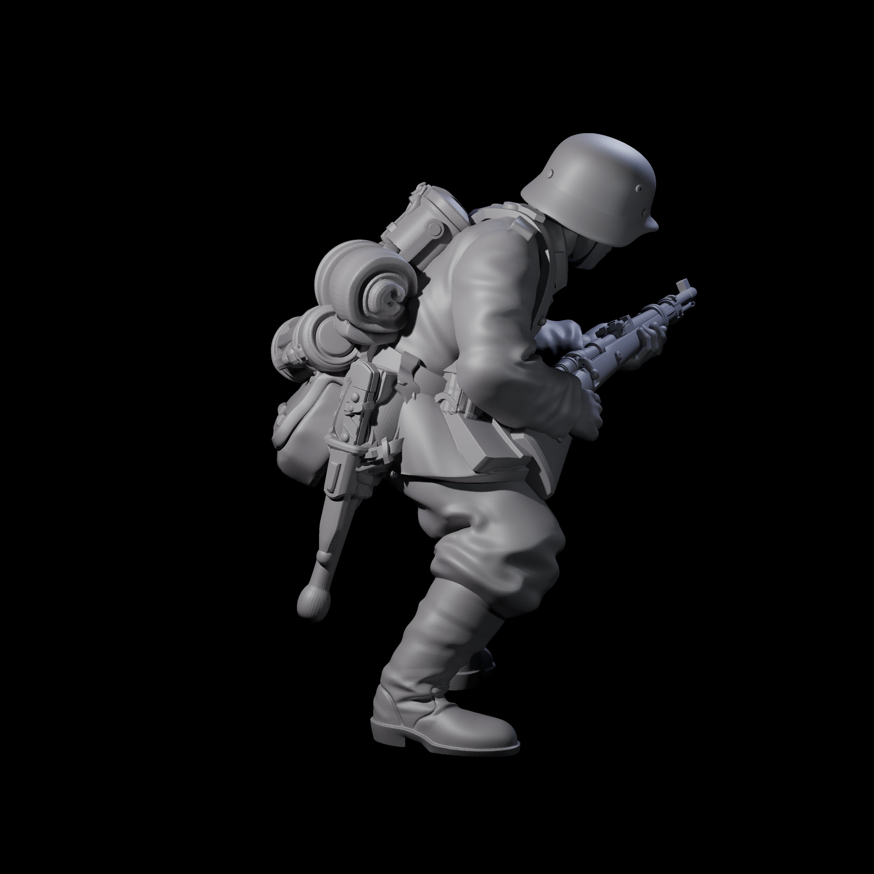 World War 2 Under Fire German Rifleman B Miniature for Dungeons and Dragons, Pathfinder or other TTRPGs