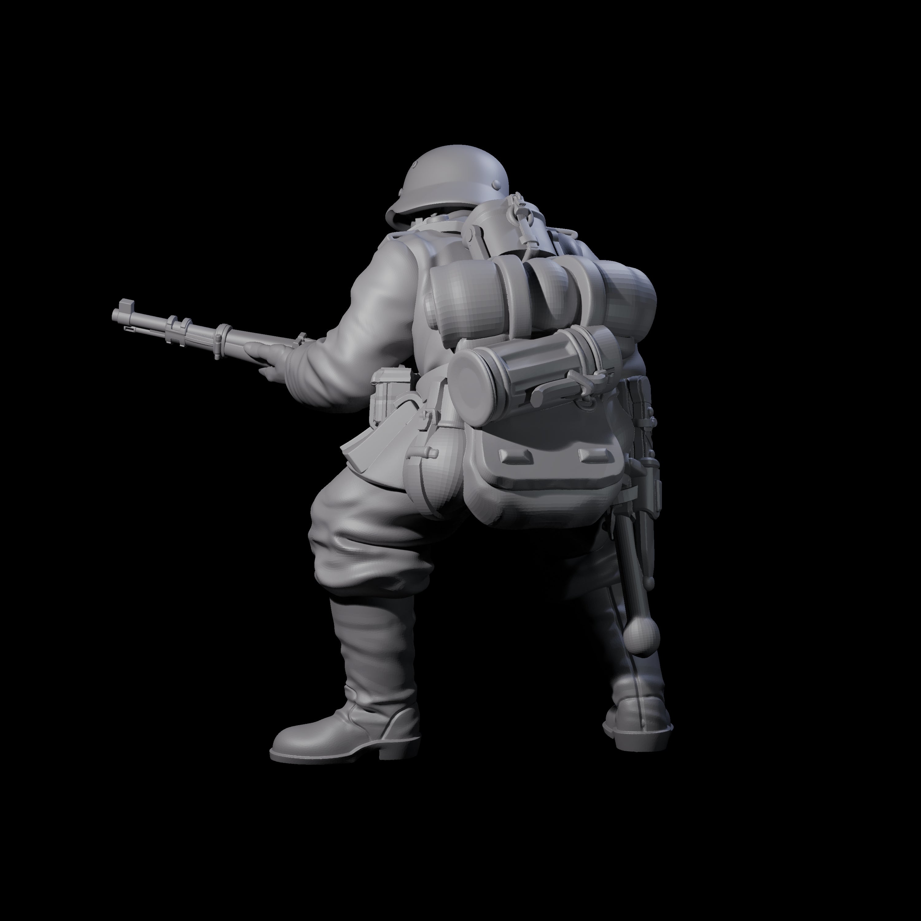 World War 2 Under Fire German Rifleman B Miniature for Dungeons and Dragons, Pathfinder or other TTRPGs