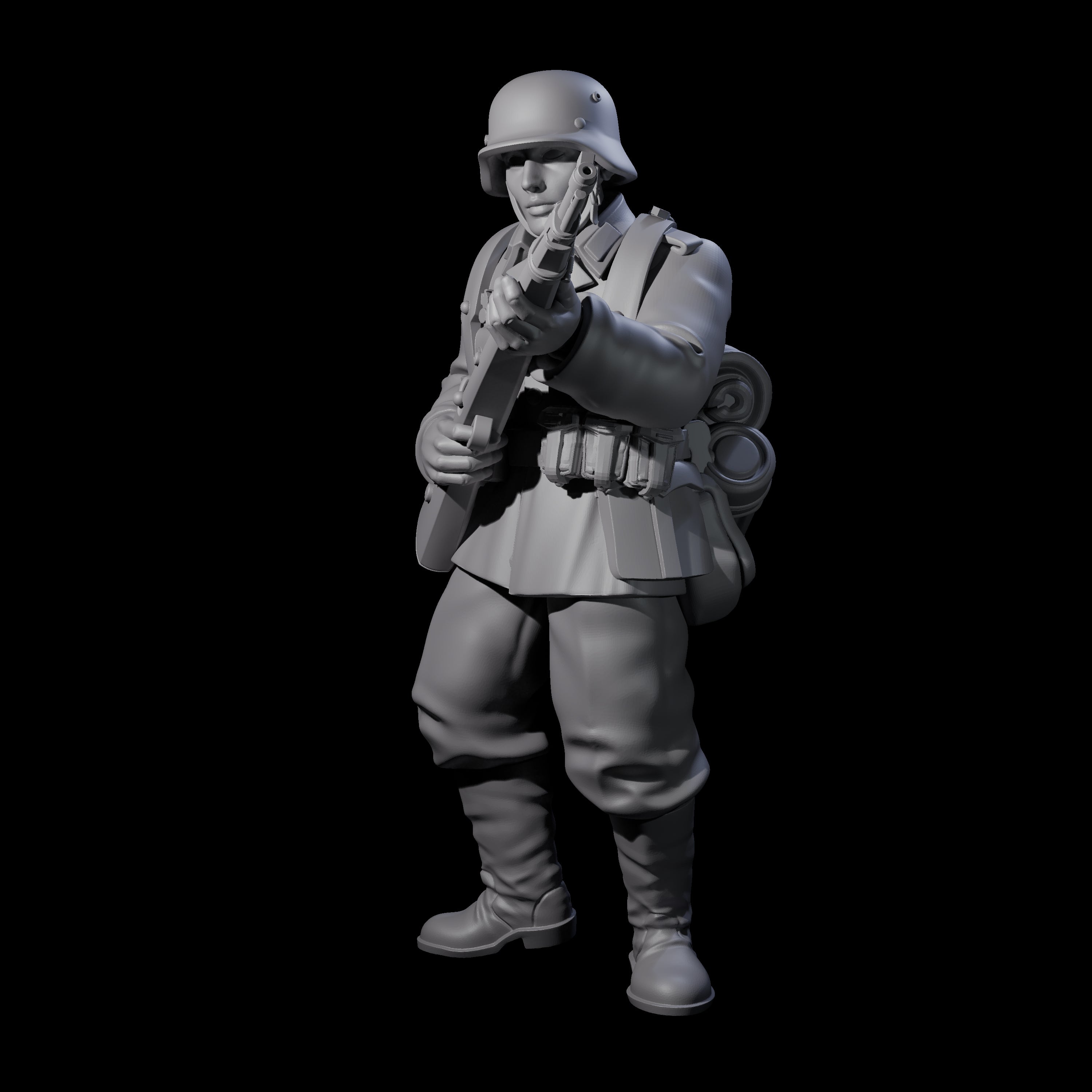 World War 2 Under Fire German Rifleman C Miniature for Dungeons and Dragons, Pathfinder or other TTRPGs