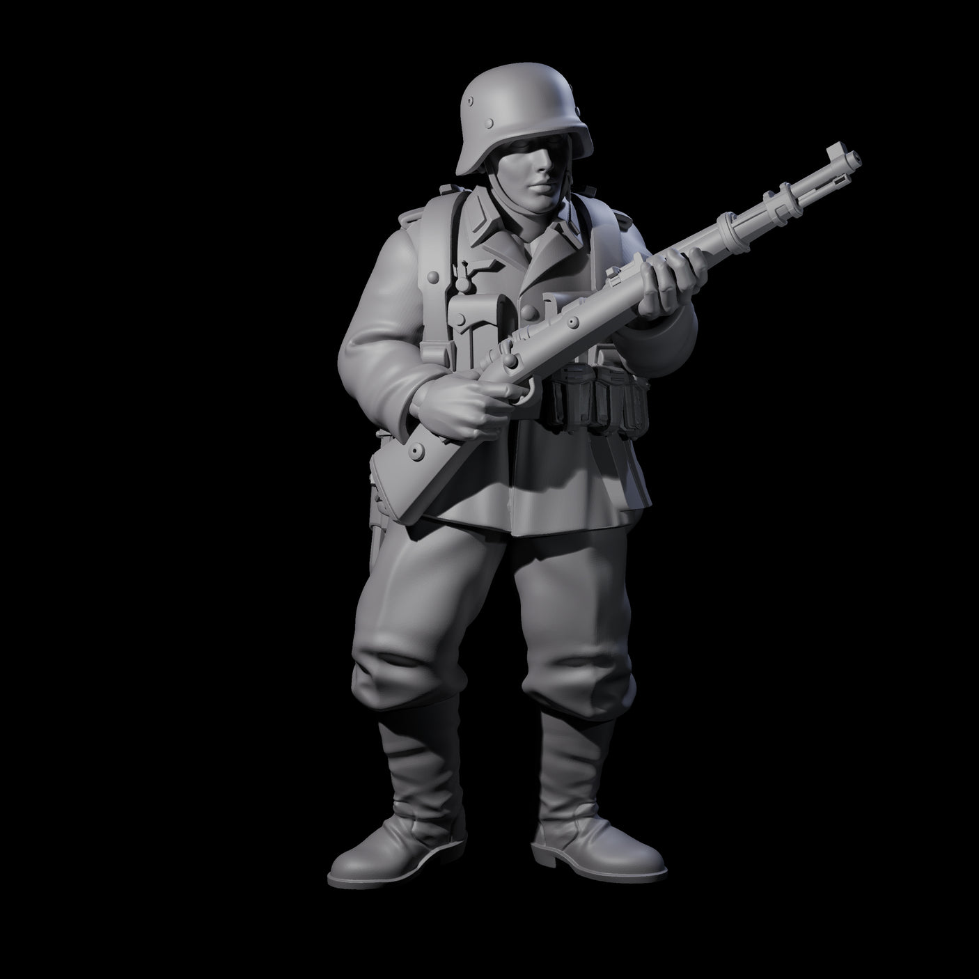 World War 2 Under Fire German Rifleman C Miniature for Dungeons and Dragons, Pathfinder or other TTRPGs