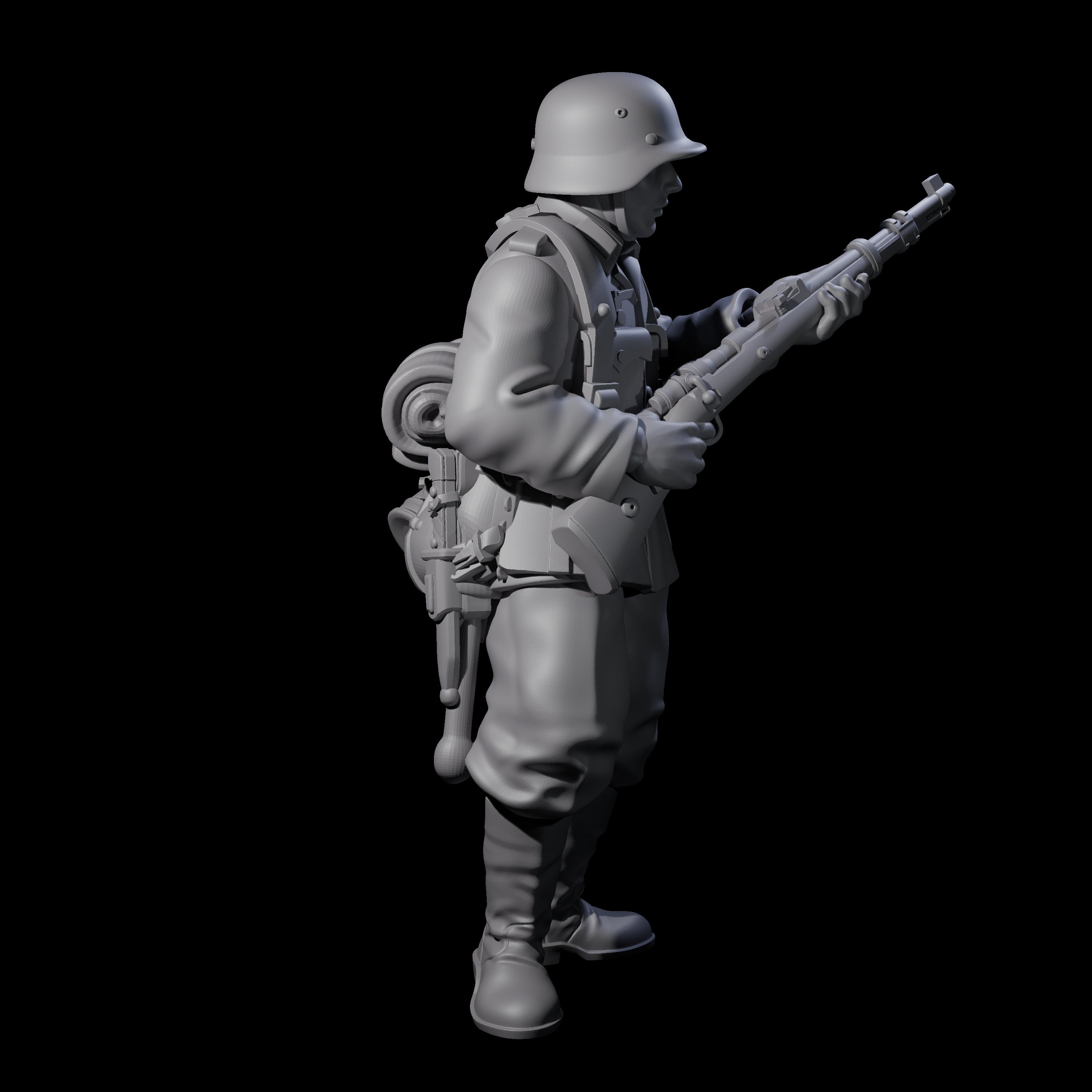 World War 2 Under Fire German Rifleman C Miniature for Dungeons and Dragons, Pathfinder or other TTRPGs