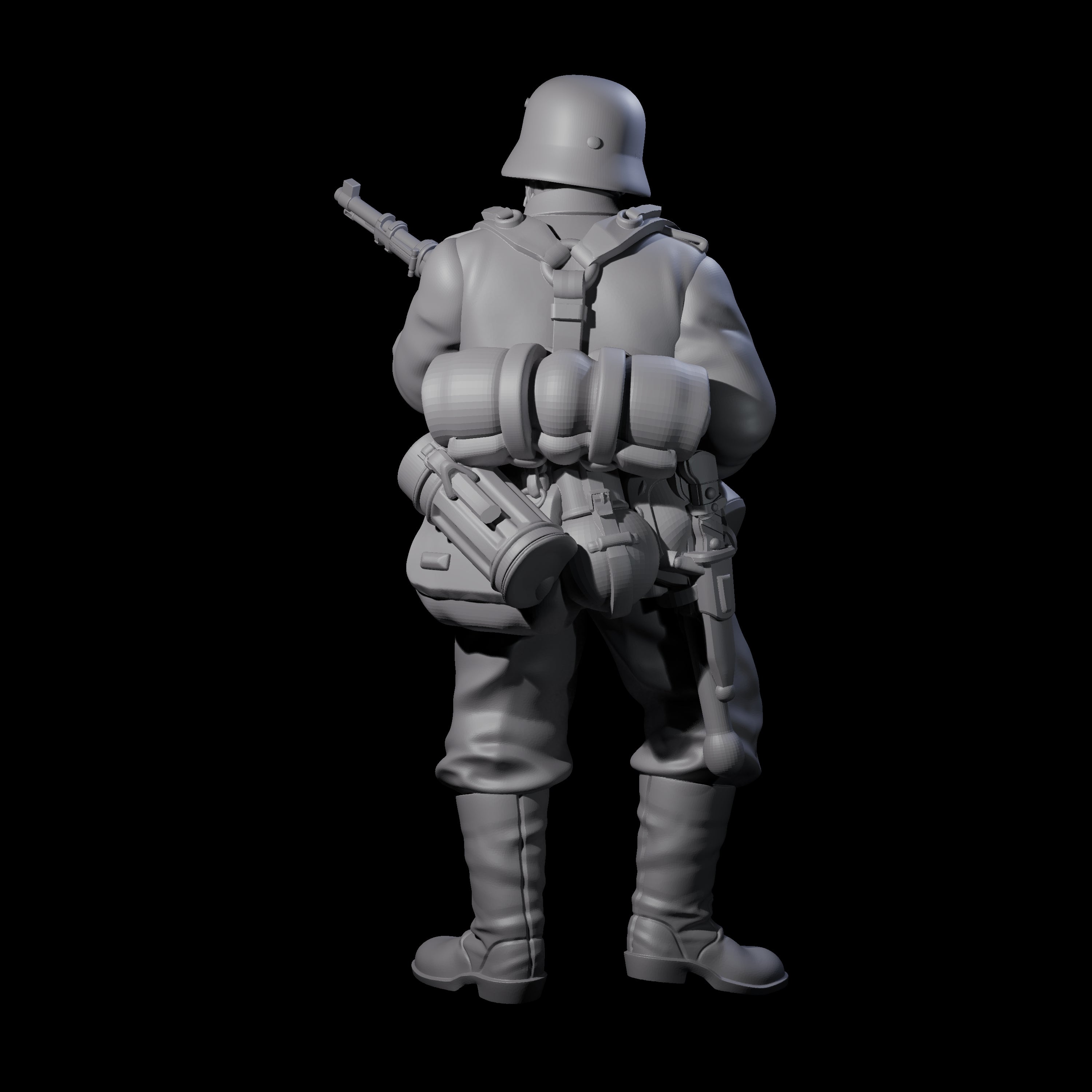 World War 2 Under Fire German Rifleman C Miniature for Dungeons and Dragons, Pathfinder or other TTRPGs