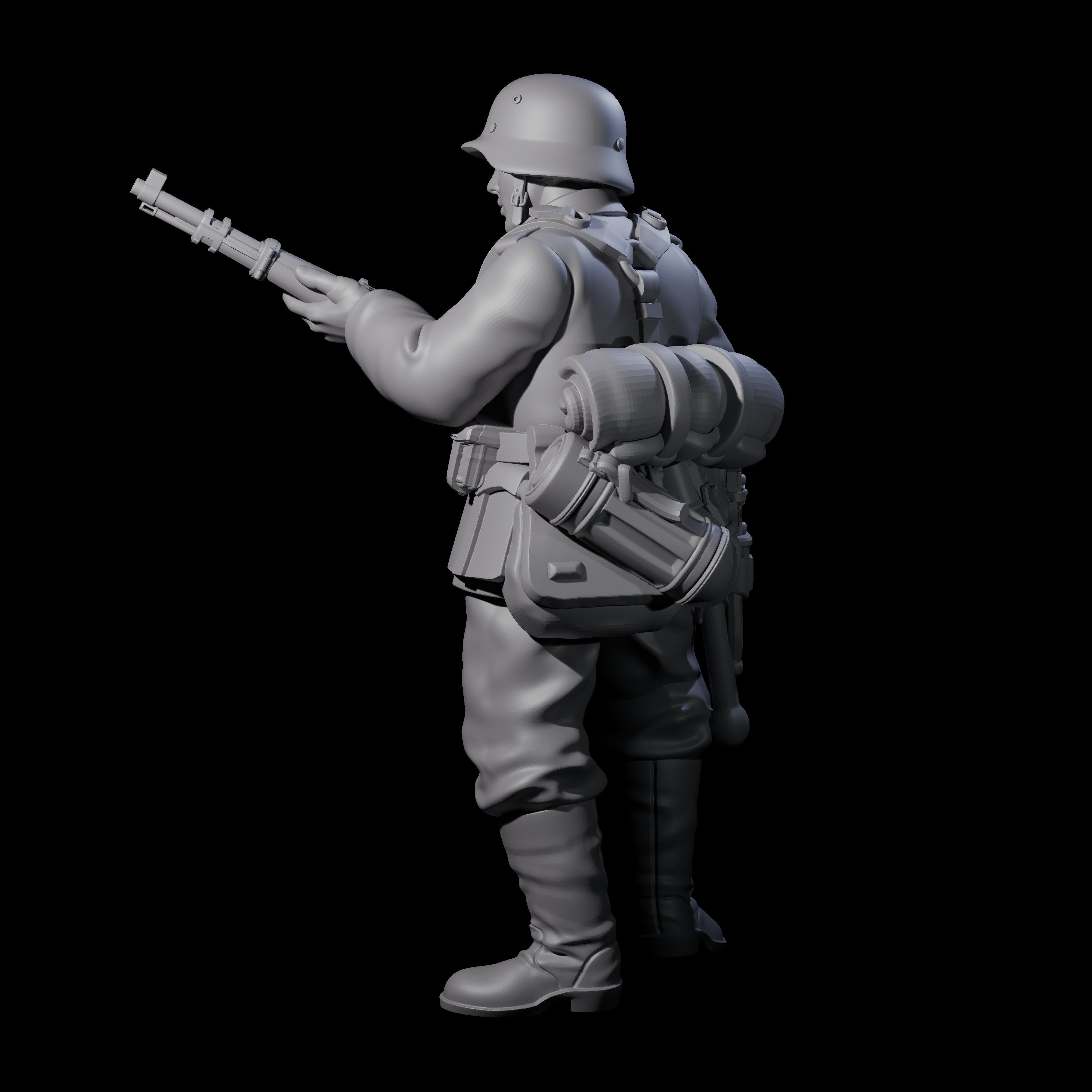 World War 2 Under Fire German Rifleman C Miniature for Dungeons and Dragons, Pathfinder or other TTRPGs