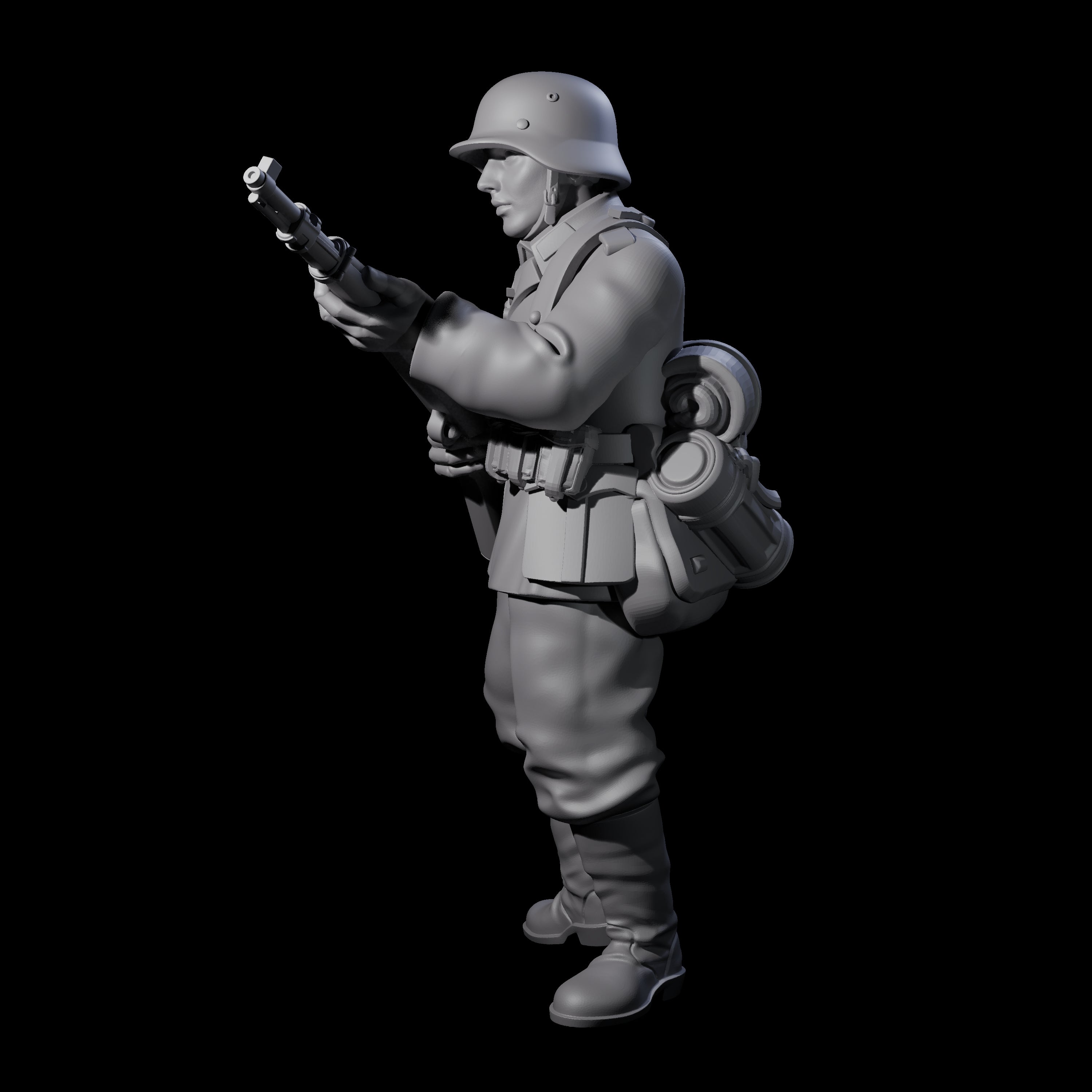 World War 2 Under Fire German Rifleman C Miniature for Dungeons and Dragons, Pathfinder or other TTRPGs