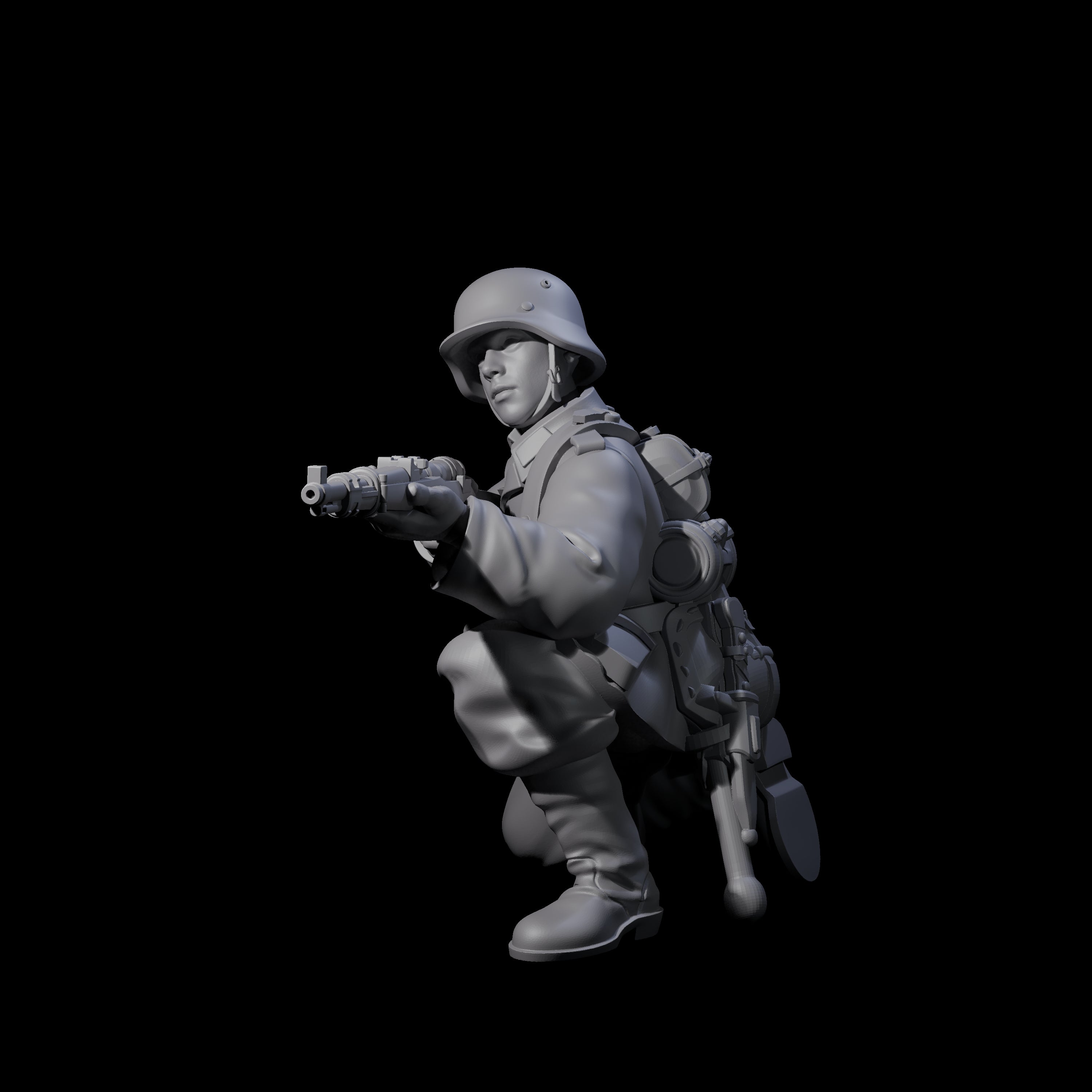World War 2 Under Fire German Rifleman D Miniature for Dungeons and Dragons, Pathfinder or other TTRPGs