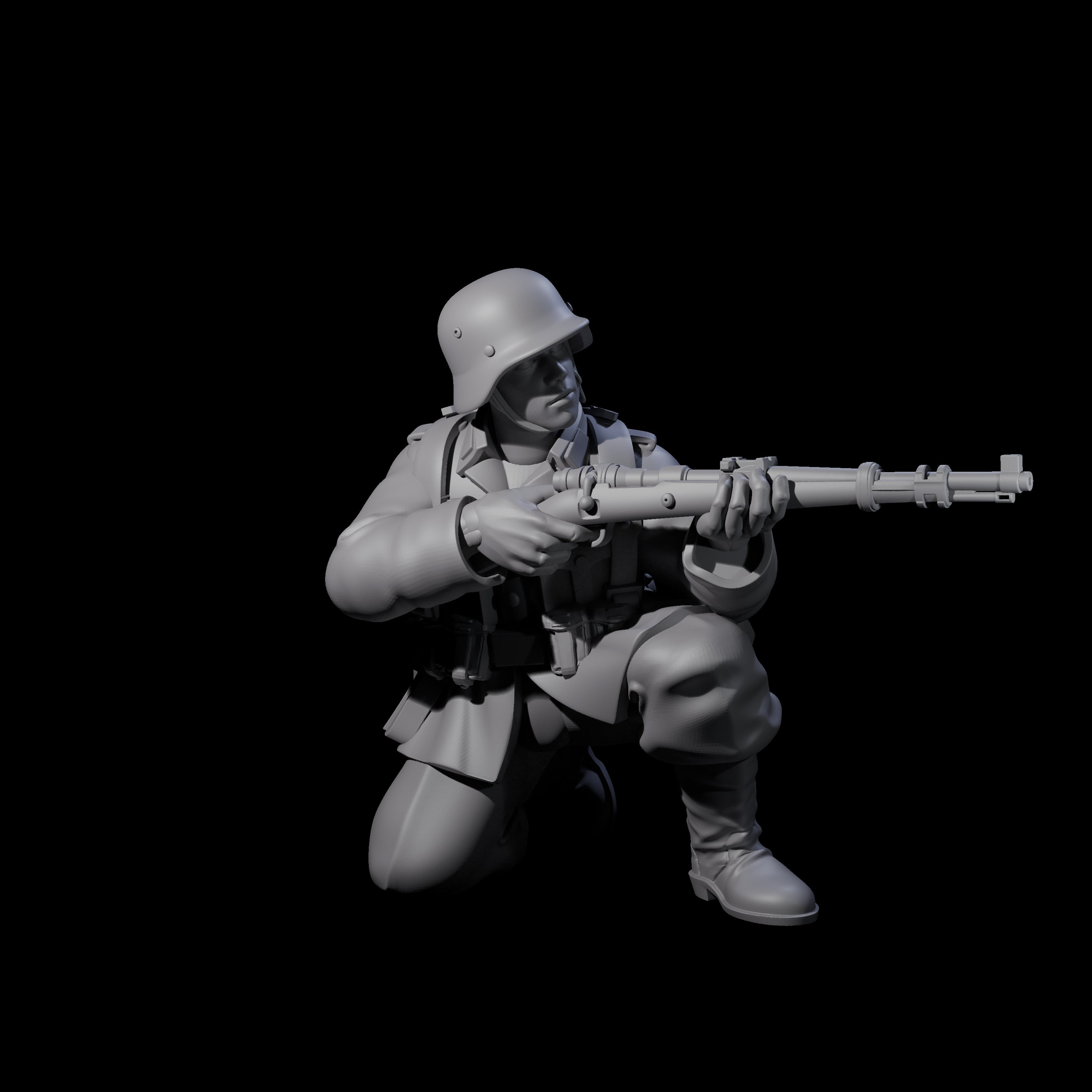World War 2 Under Fire German Rifleman D Miniature for Dungeons and Dragons, Pathfinder or other TTRPGs